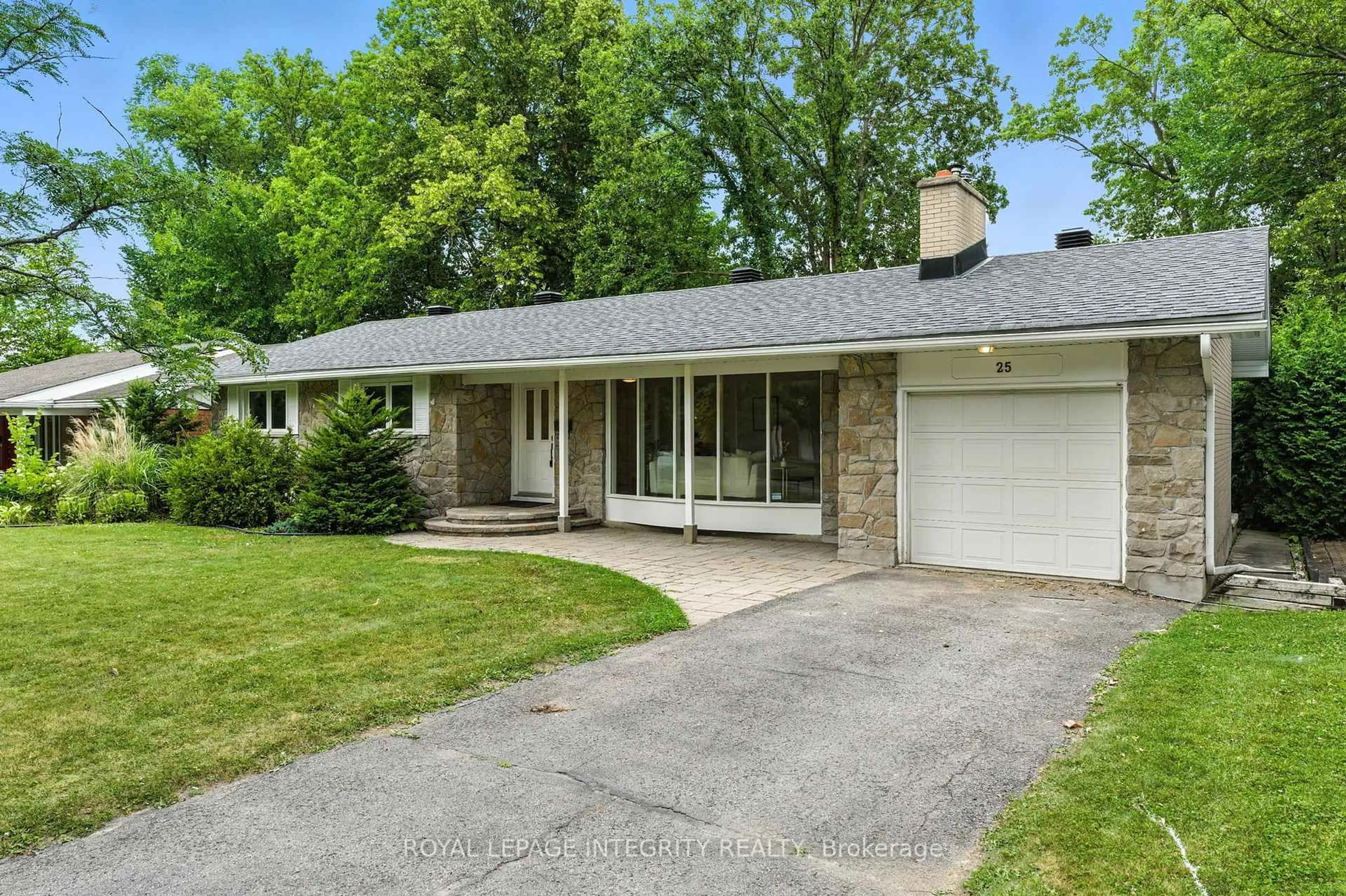 Home with vinyl exterior material, street for 25 Queensline Dr, Ottawa Ontario K2H 7J1