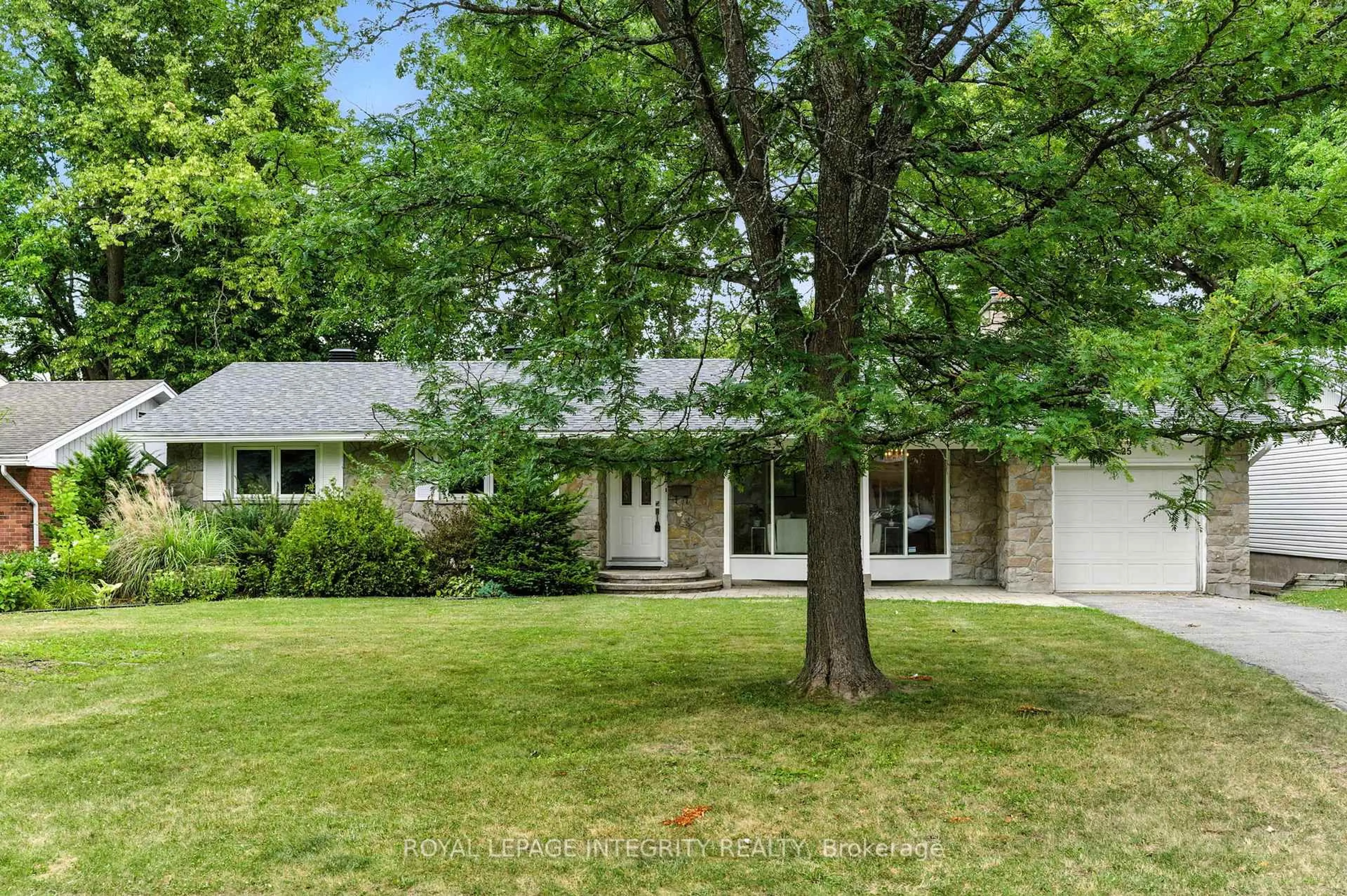 Home with vinyl exterior material, street for 25 Queensline Dr, Ottawa Ontario K2H 7J1