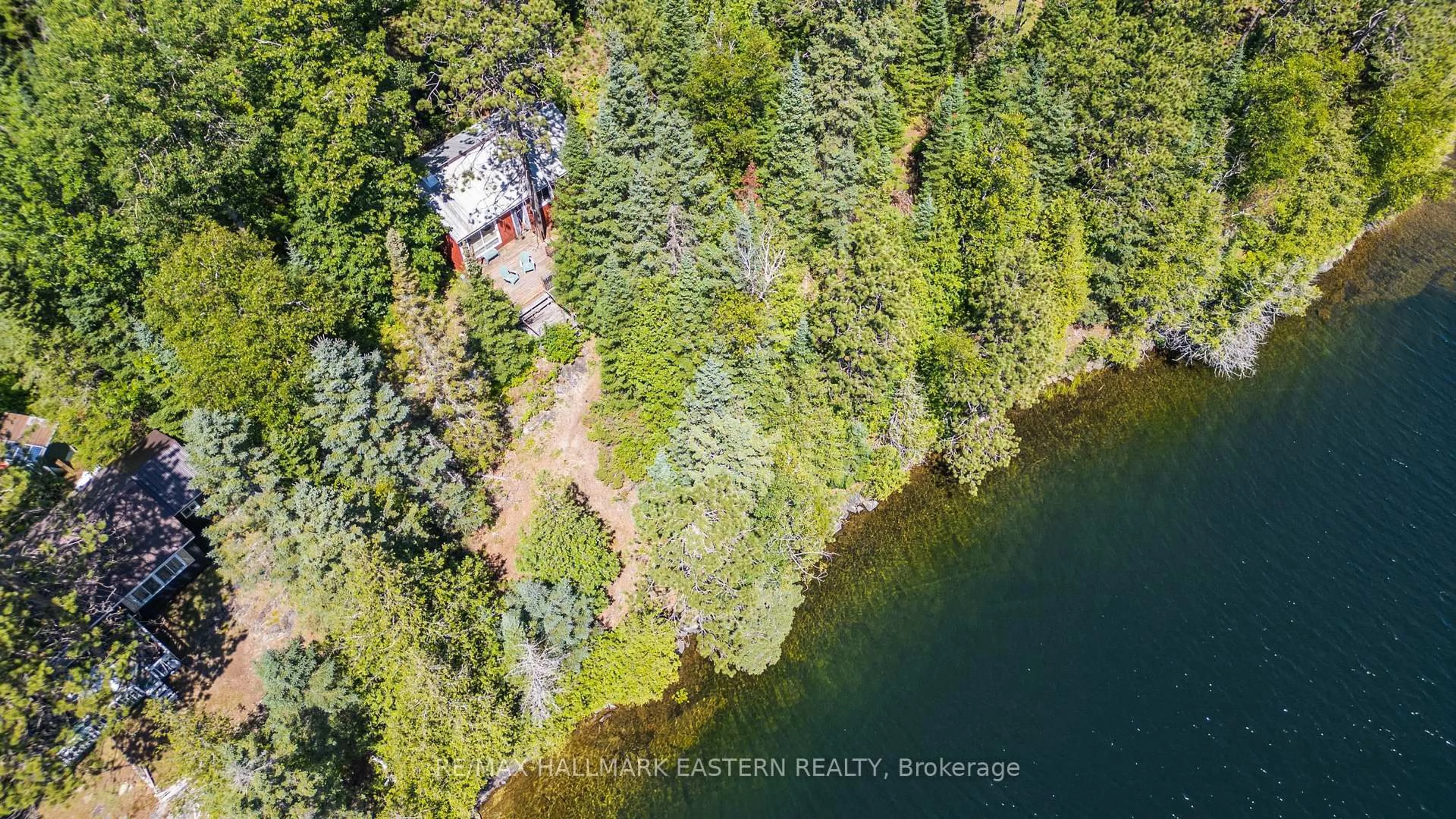 A pic from outside/outdoor area/front of a property/back of a property/a pic from drone, water/lake/river/ocean view for 0 Trout Lake Road, Addington Highlands Ontario K0L 2M0