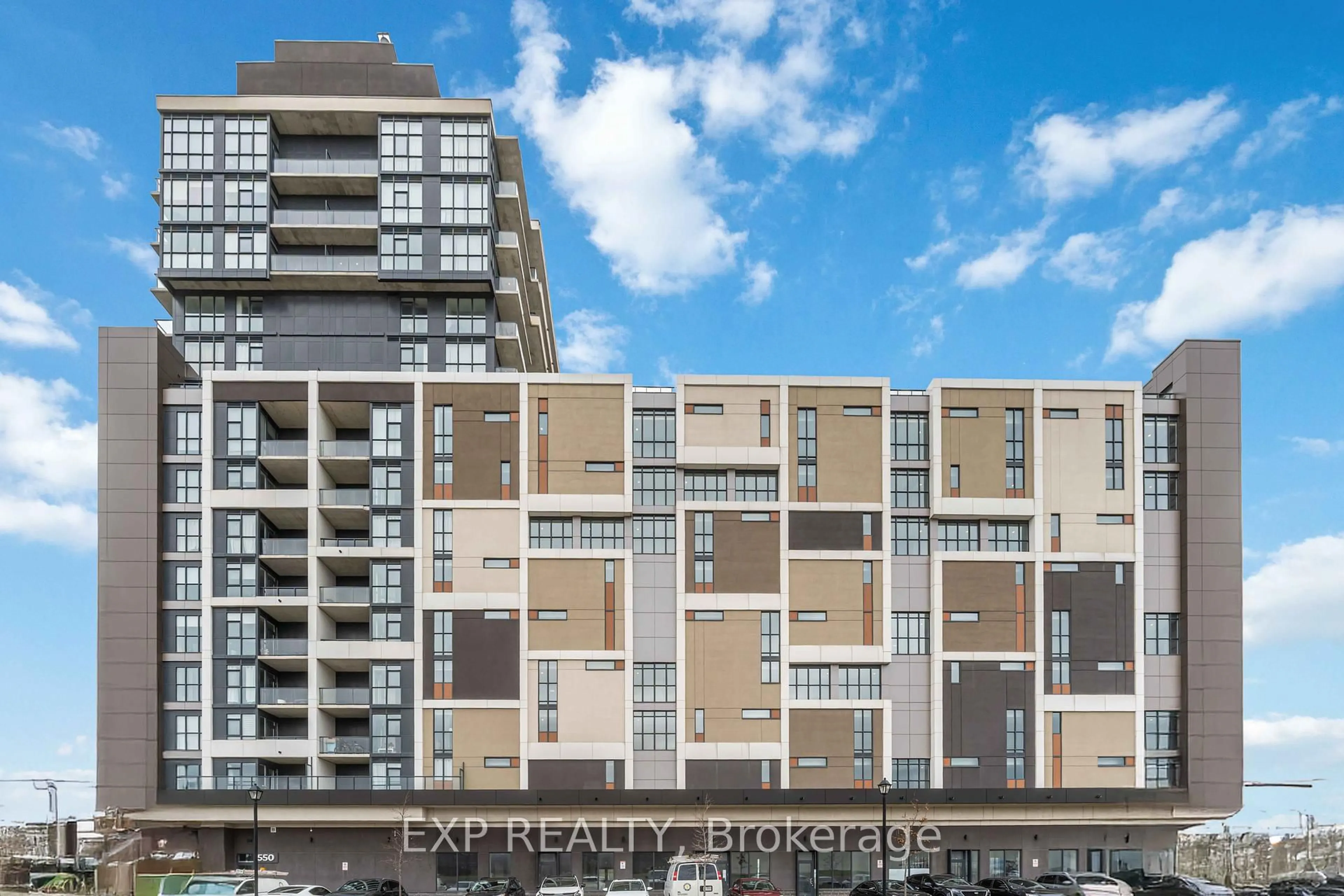 A pic from outside/outdoor area/front of a property/back of a property/a pic from drone, city buildings view from balcony for 550 North Service Rd #807, Grimsby Ontario L3M 0H9