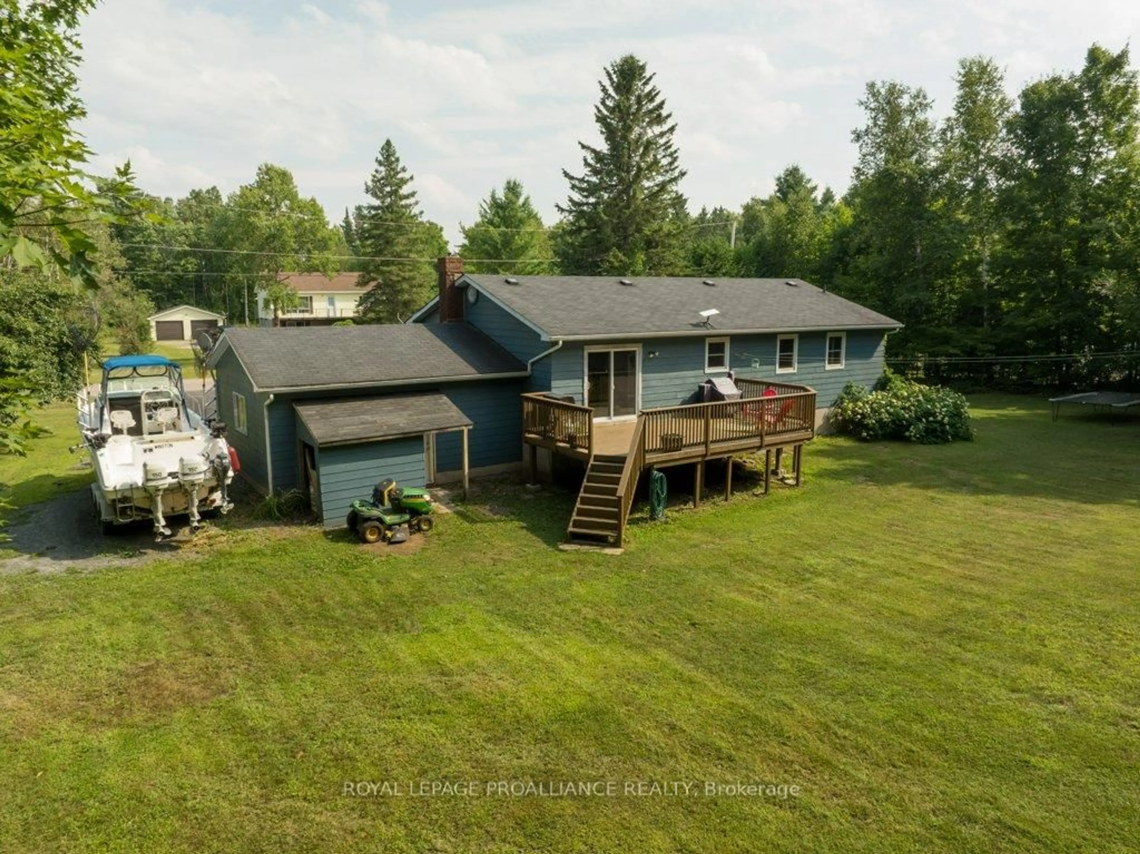 A pic from outside/outdoor area/front of a property/back of a property/a pic from drone, water/lake/river/ocean view for 47 Denison Dr, Addington Highlands Ontario K0H 2G0