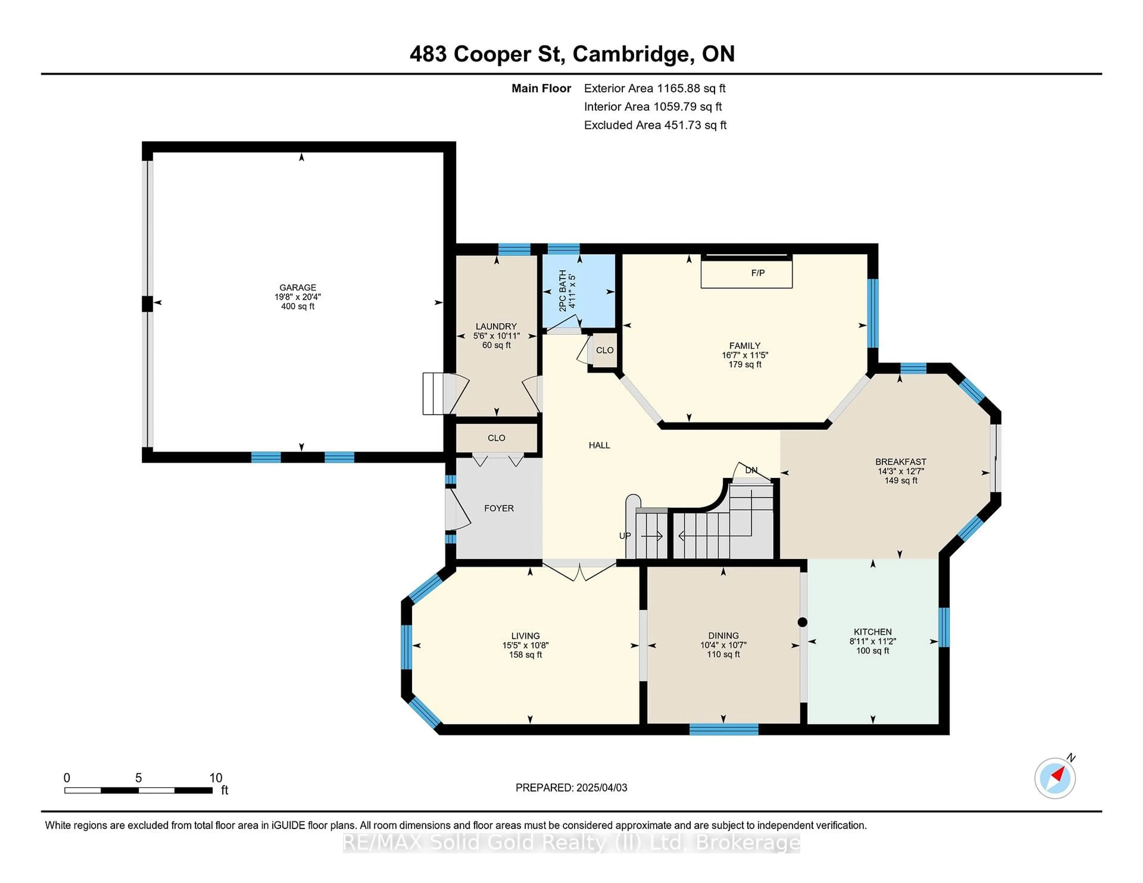 Floor plan for 483 Cooper St, Cambridge Ontario N3C 3Z5