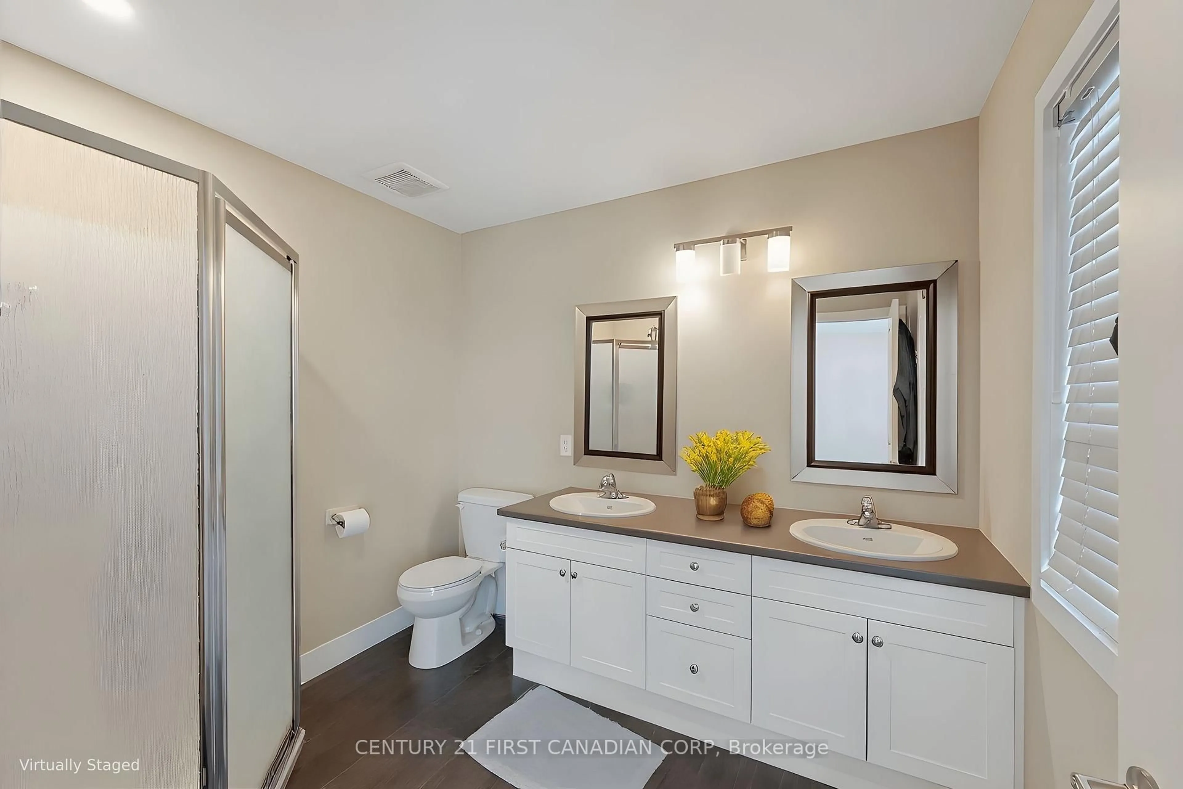 Contemporary bathroom, ceramic/tile floor for 1960 Dalmagarry Rd #195, London North Ontario N6G 0T8
