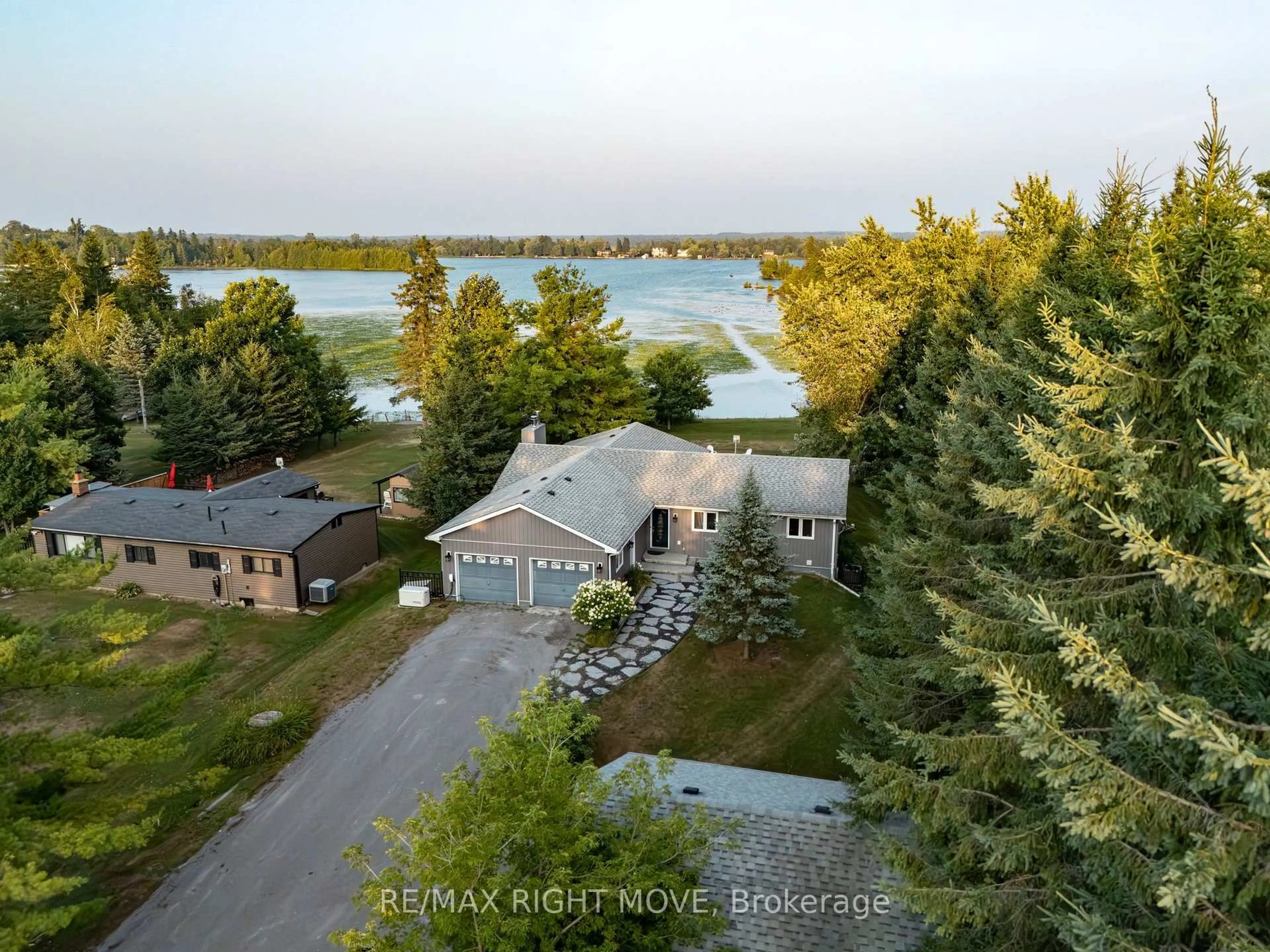 A pic from outside/outdoor area/front of a property/back of a property/a pic from drone, water/lake/river/ocean view for 35 Cedar Bay Rd, Kawartha Lakes Ontario L0K 1B0