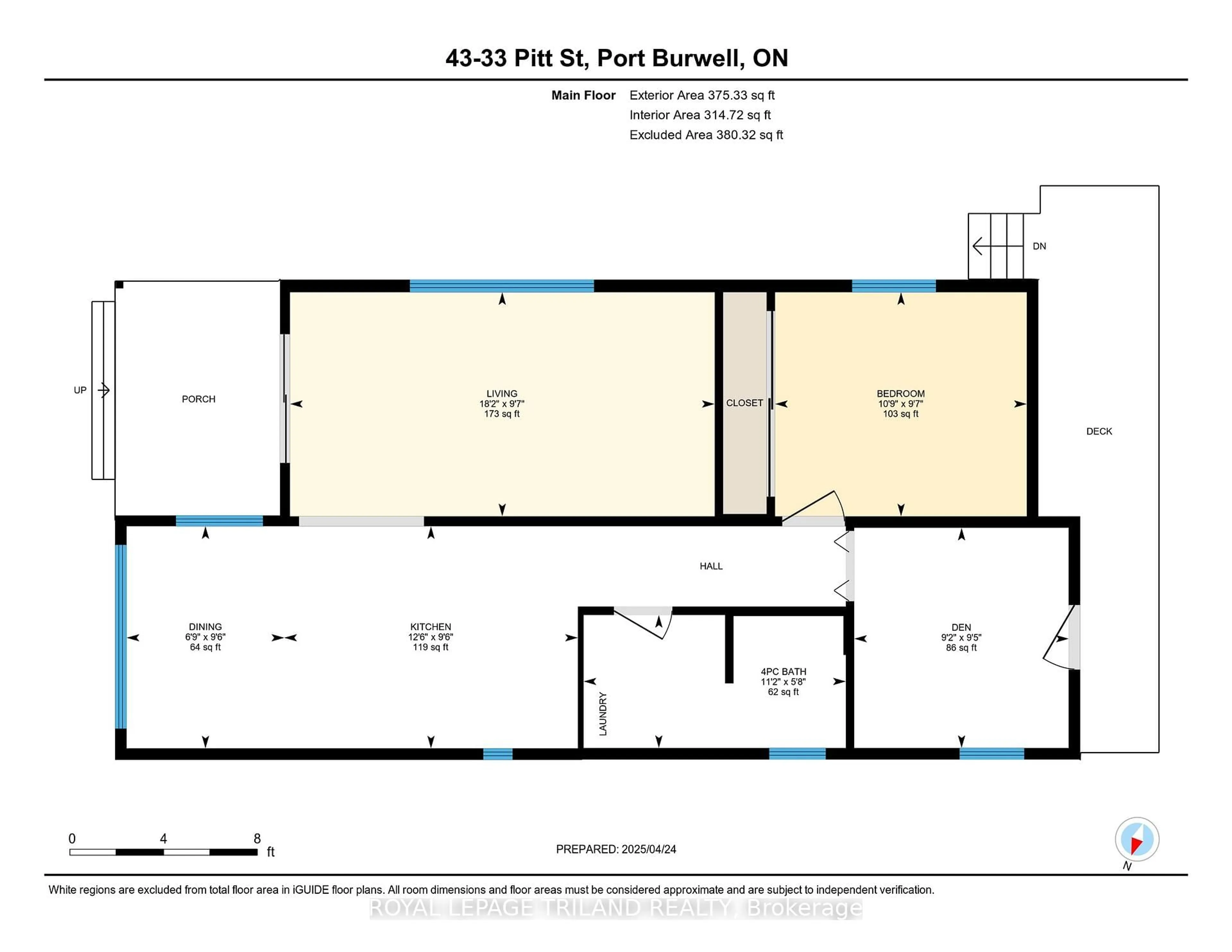 Floor plan for 33 Pitt St #43, Bayham Ontario N0J 1T0