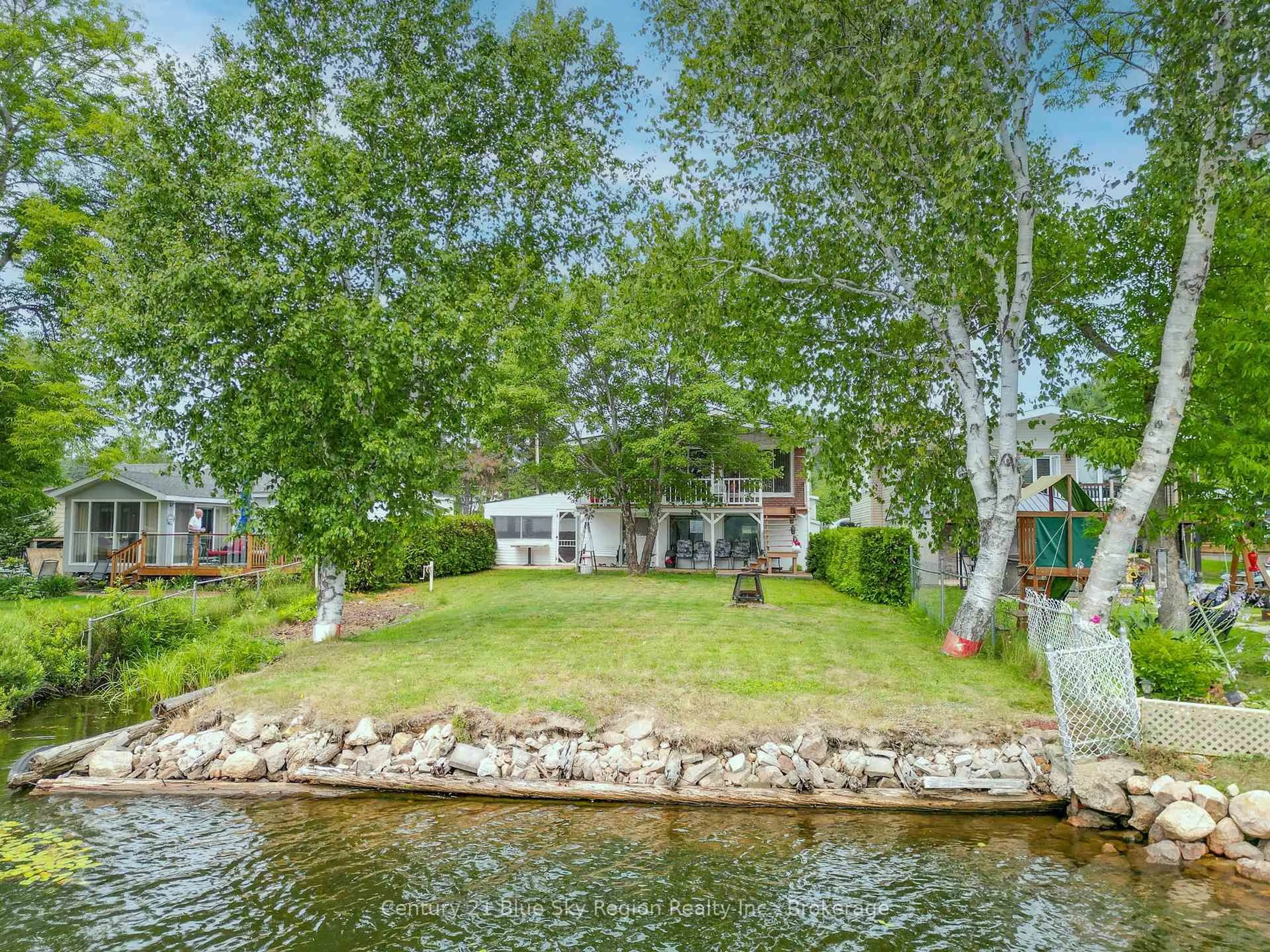 A pic from outside/outdoor area/front of a property/back of a property/a pic from drone, water/lake/river/ocean view for 312 Martindale Lane, Bonfield Ontario P0H 1E0