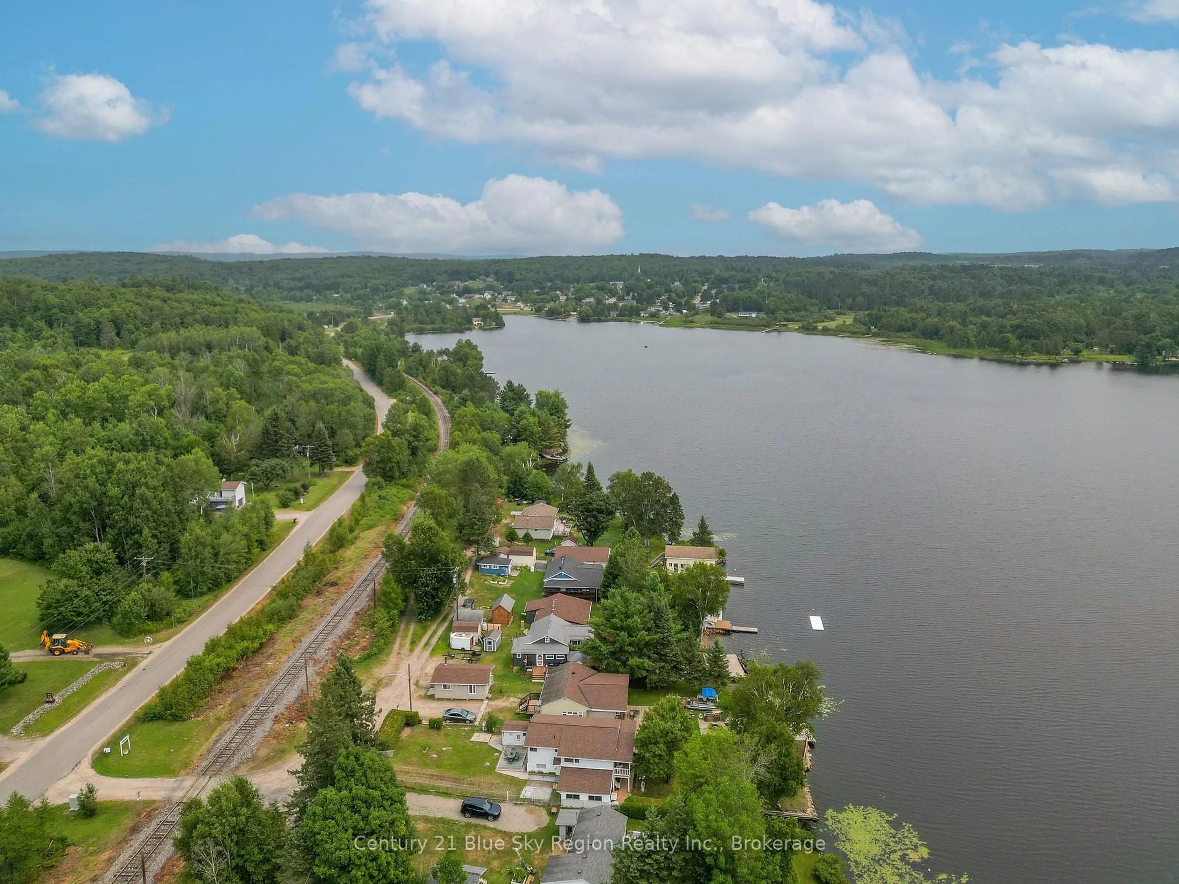 A pic from outside/outdoor area/front of a property/back of a property/a pic from drone, water/lake/river/ocean view for 312 Martindale Lane, Bonfield Ontario P0H 1E0