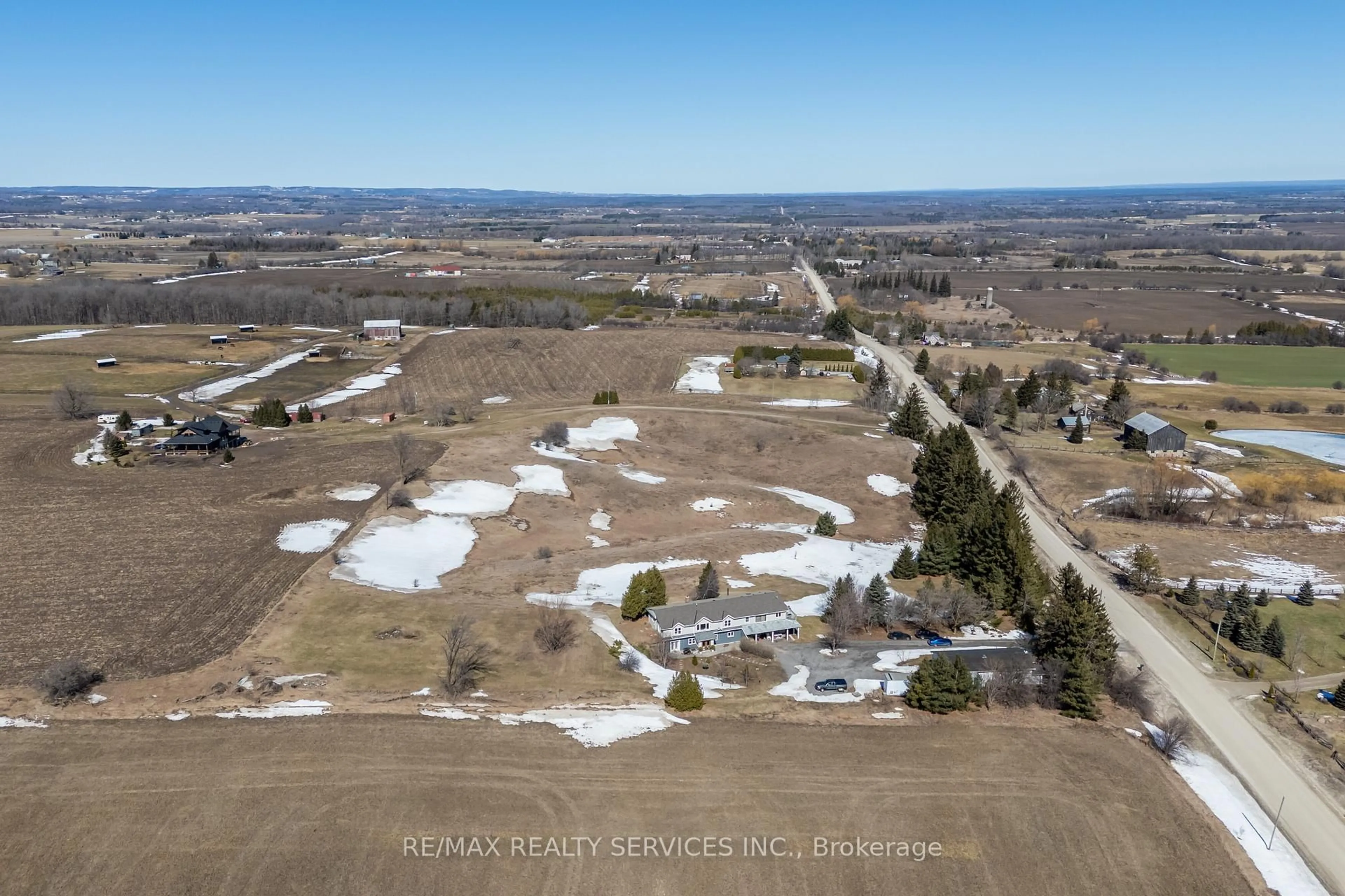 A pic from outside/outdoor area/front of a property/back of a property/a pic from drone, water/lake/river/ocean view for 995486 Mono-Adjala Townline, Mono Ontario L9V 1C9
