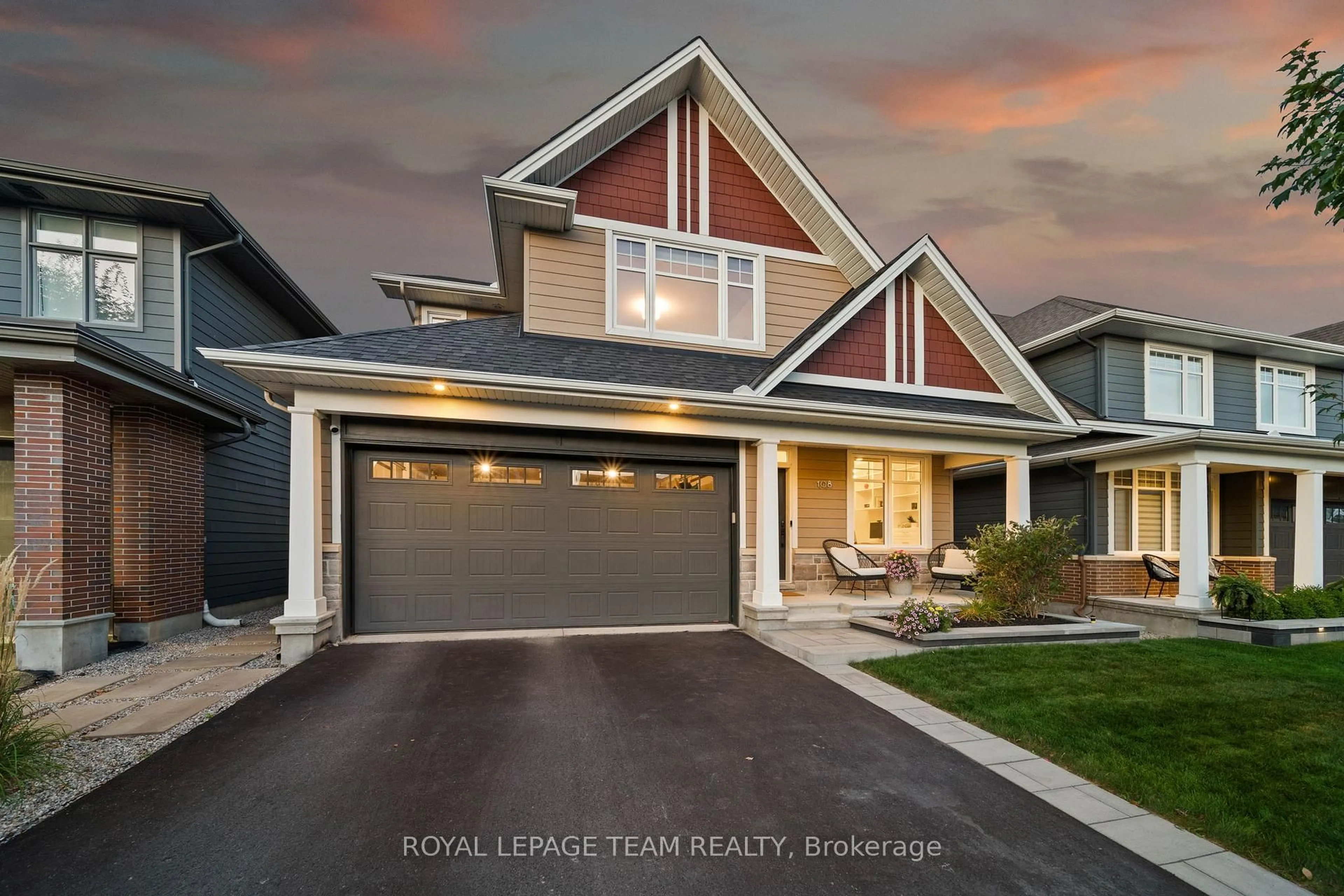 Home with vinyl exterior material, street for 108 Lochhouse Walk, Ottawa Ontario K2J 6A3