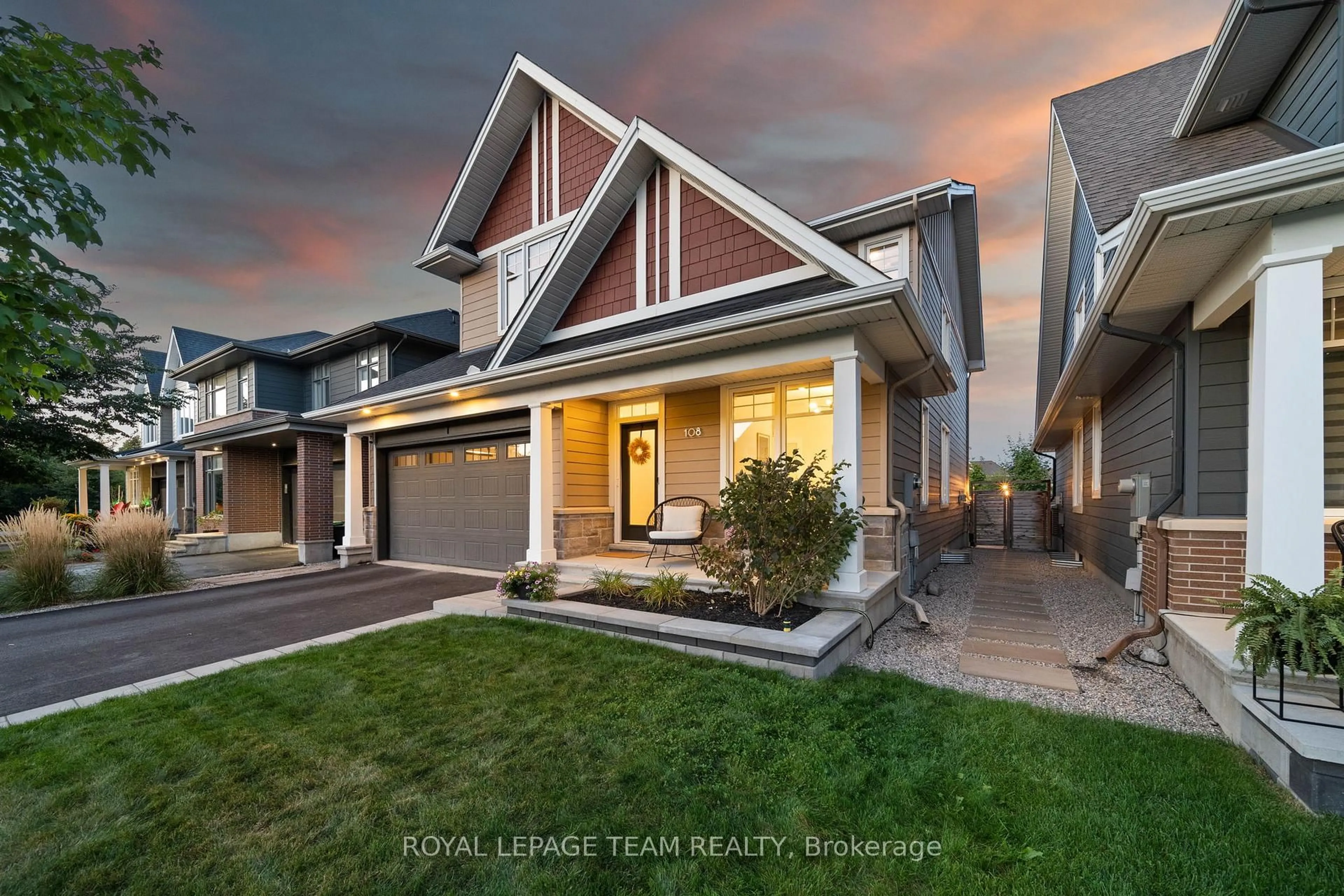 Home with vinyl exterior material, street for 108 Lochhouse Walk, Ottawa Ontario K2J 6A3