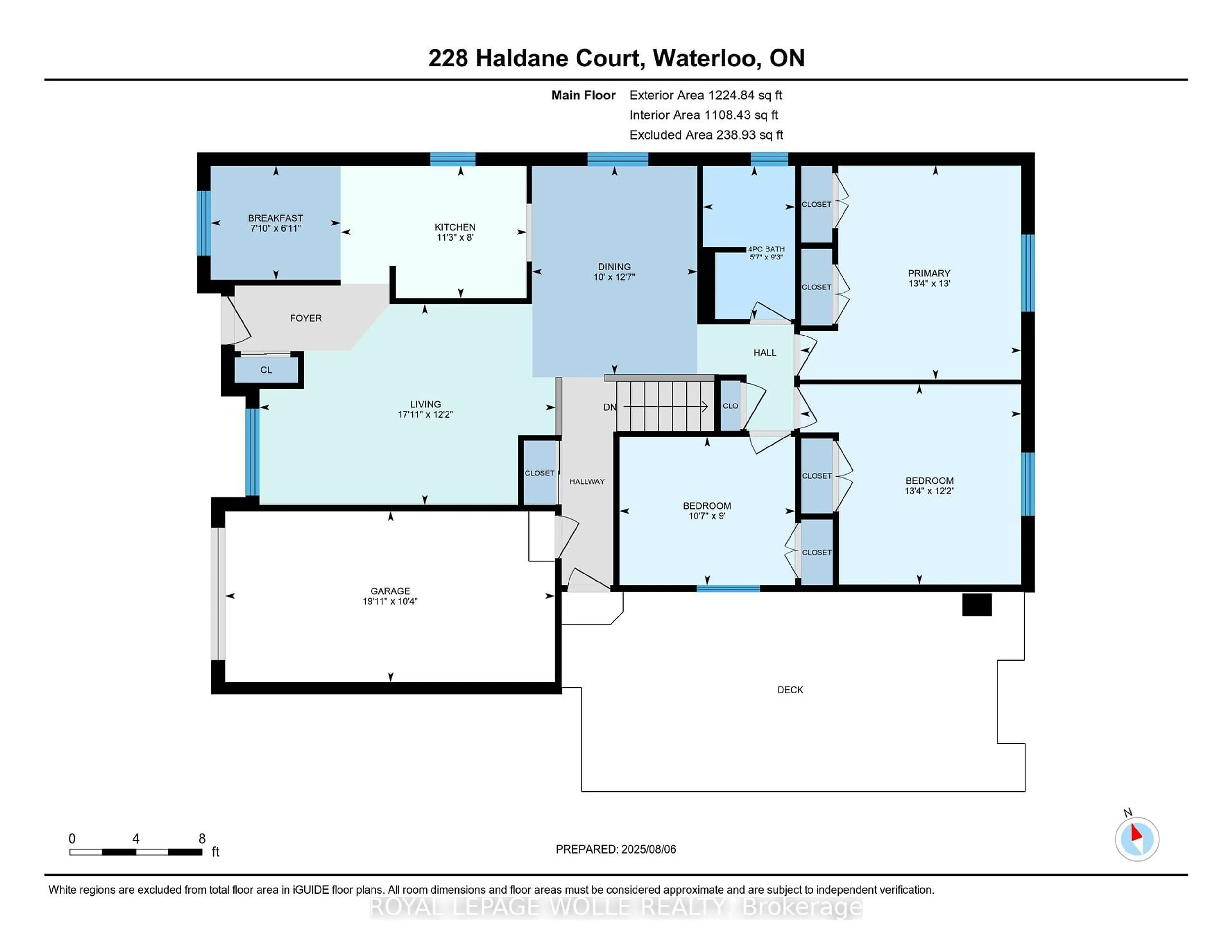 Floor plan for 228 Haldane Crt, Waterloo Ontario N2T 1T7
