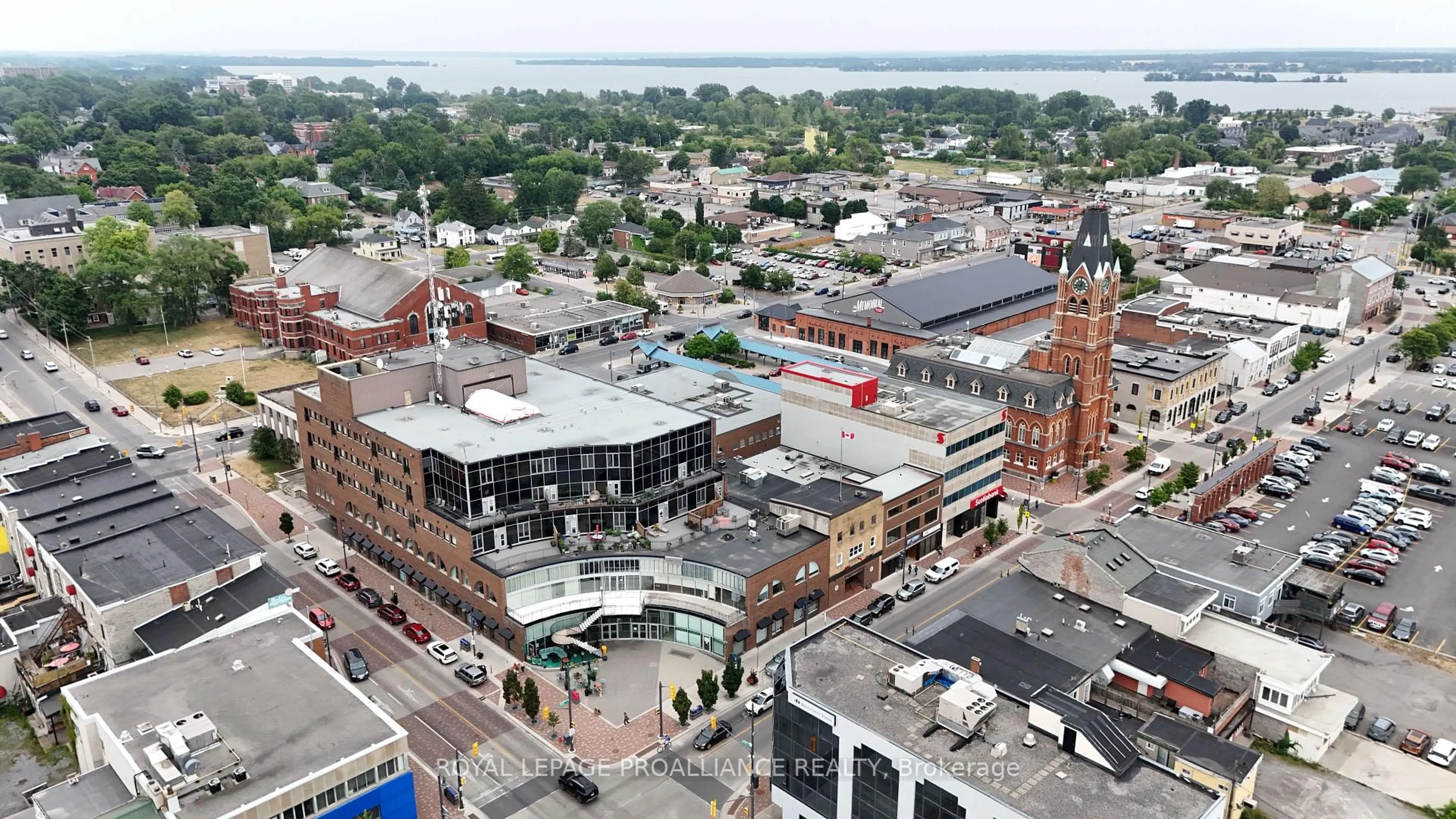 A pic from outside/outdoor area/front of a property/back of a property/a pic from drone, city buildings view from balcony for 199 Front St #312, Belleville Ontario K8N 5H5