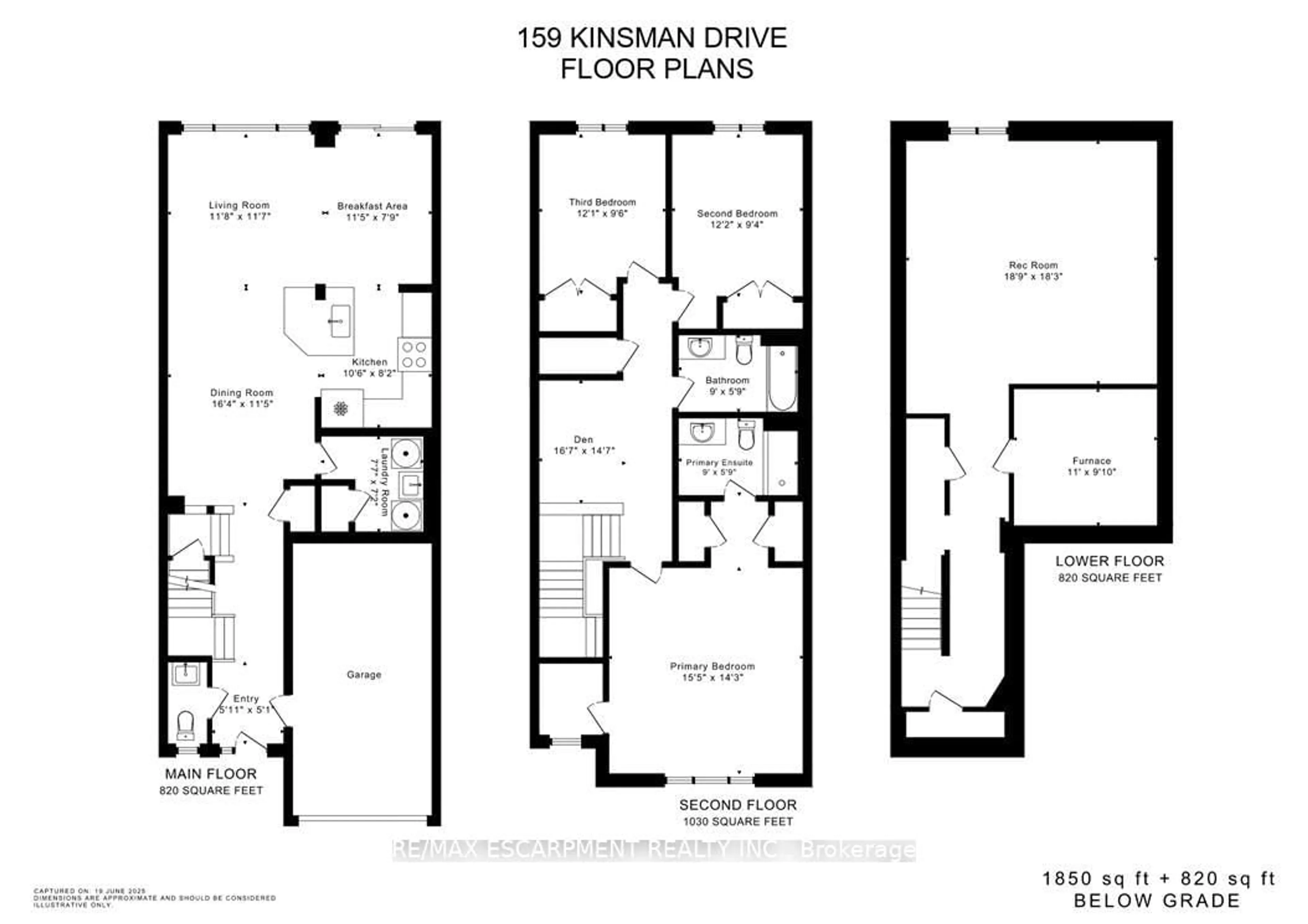Floor plan for 159 KINSMAN Dr, Hamilton Ontario L0R 1C0