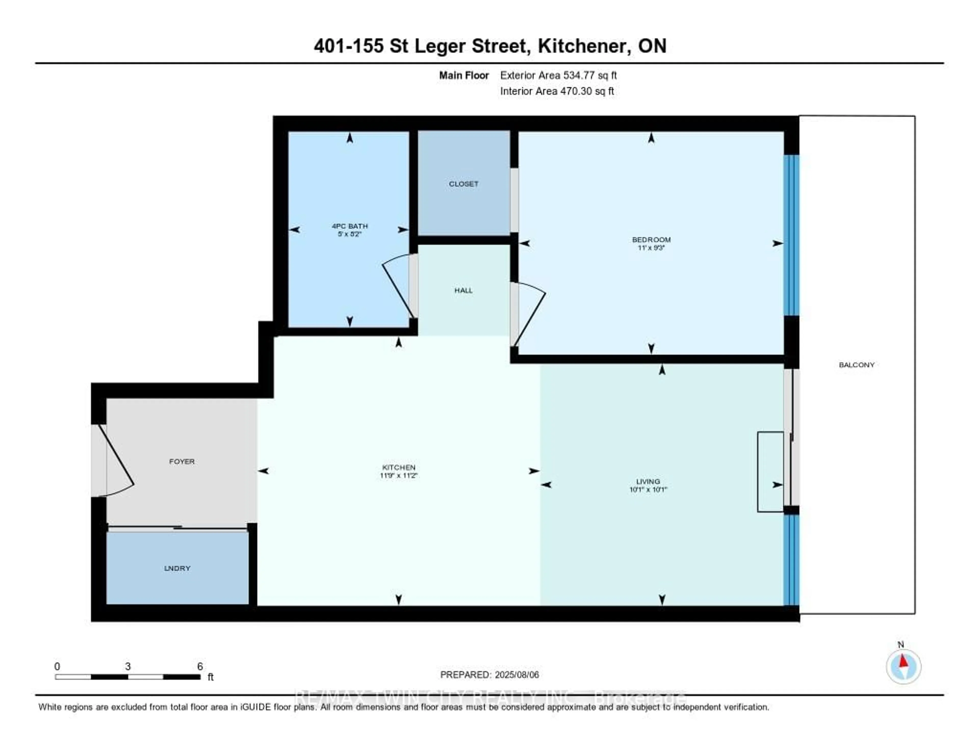 Floor plan for 155 St Leger St #401, Kitchener Ontario N2H 0B9