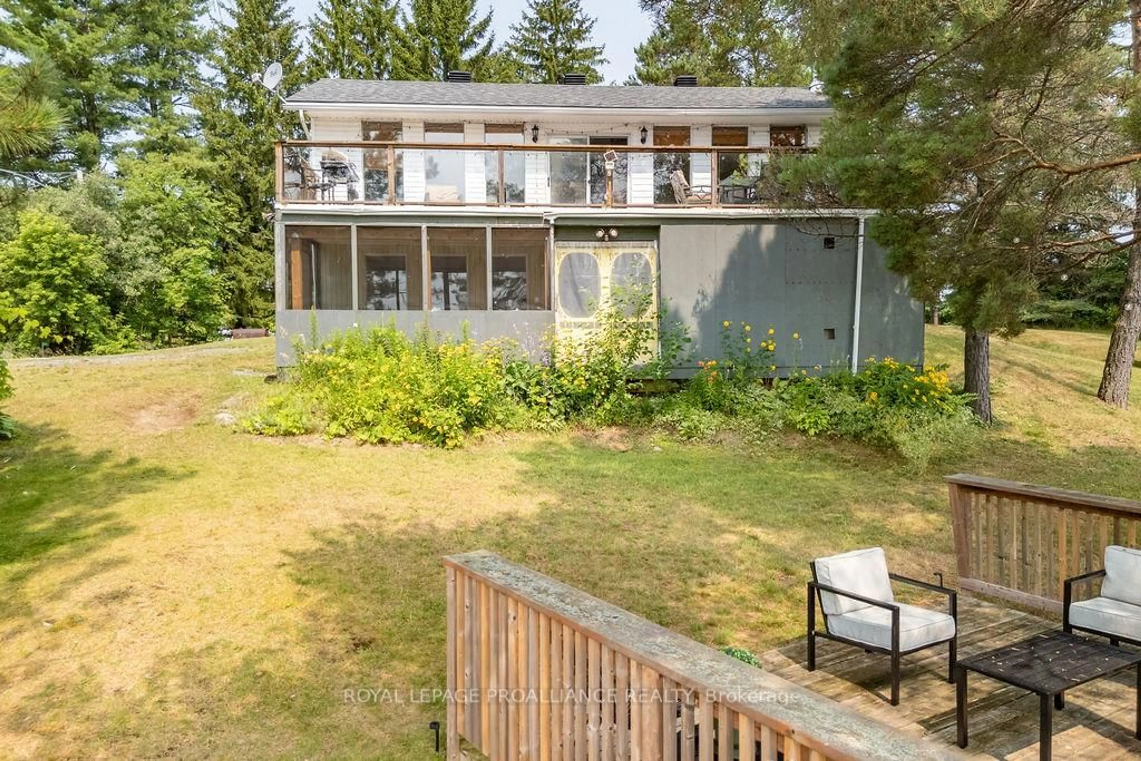 A pic from outside/outdoor area/front of a property/back of a property/a pic from drone, water/lake/river/ocean view for 19 Lambert Rd, Cloyne Ontario K0H 1K0