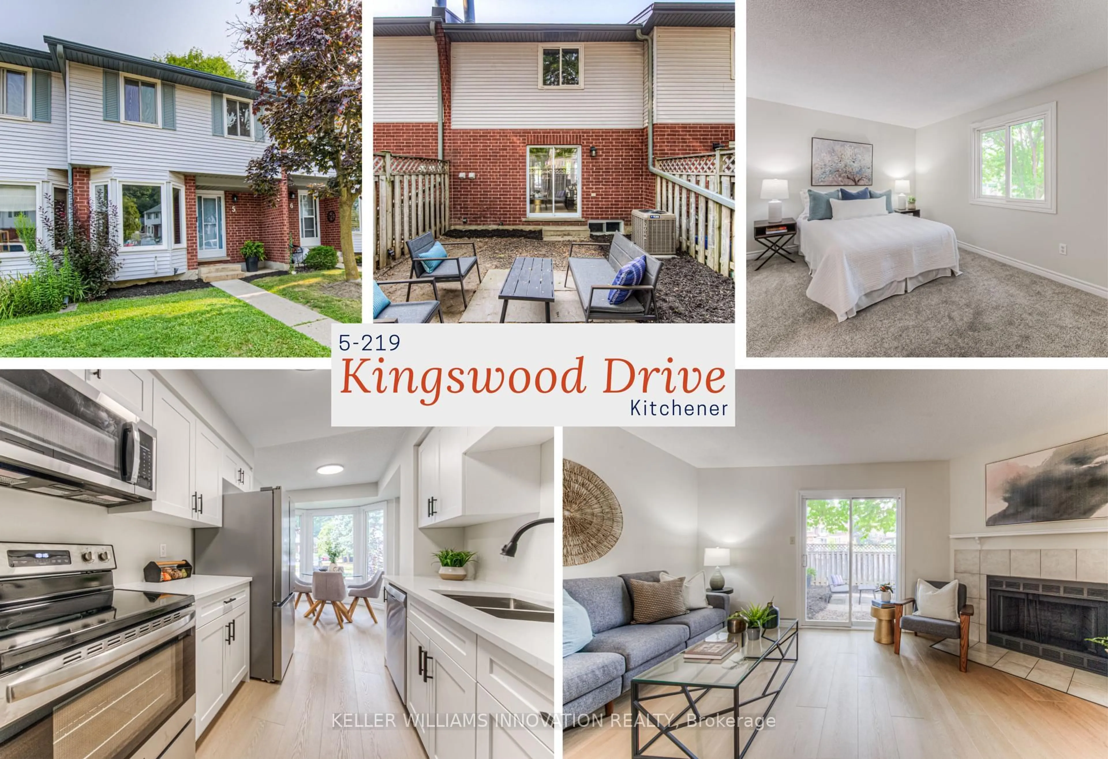 Open concept kitchen, wood/laminate floor for 219 Kingswood Dr #5, Kitchener Ontario N2E 3J4