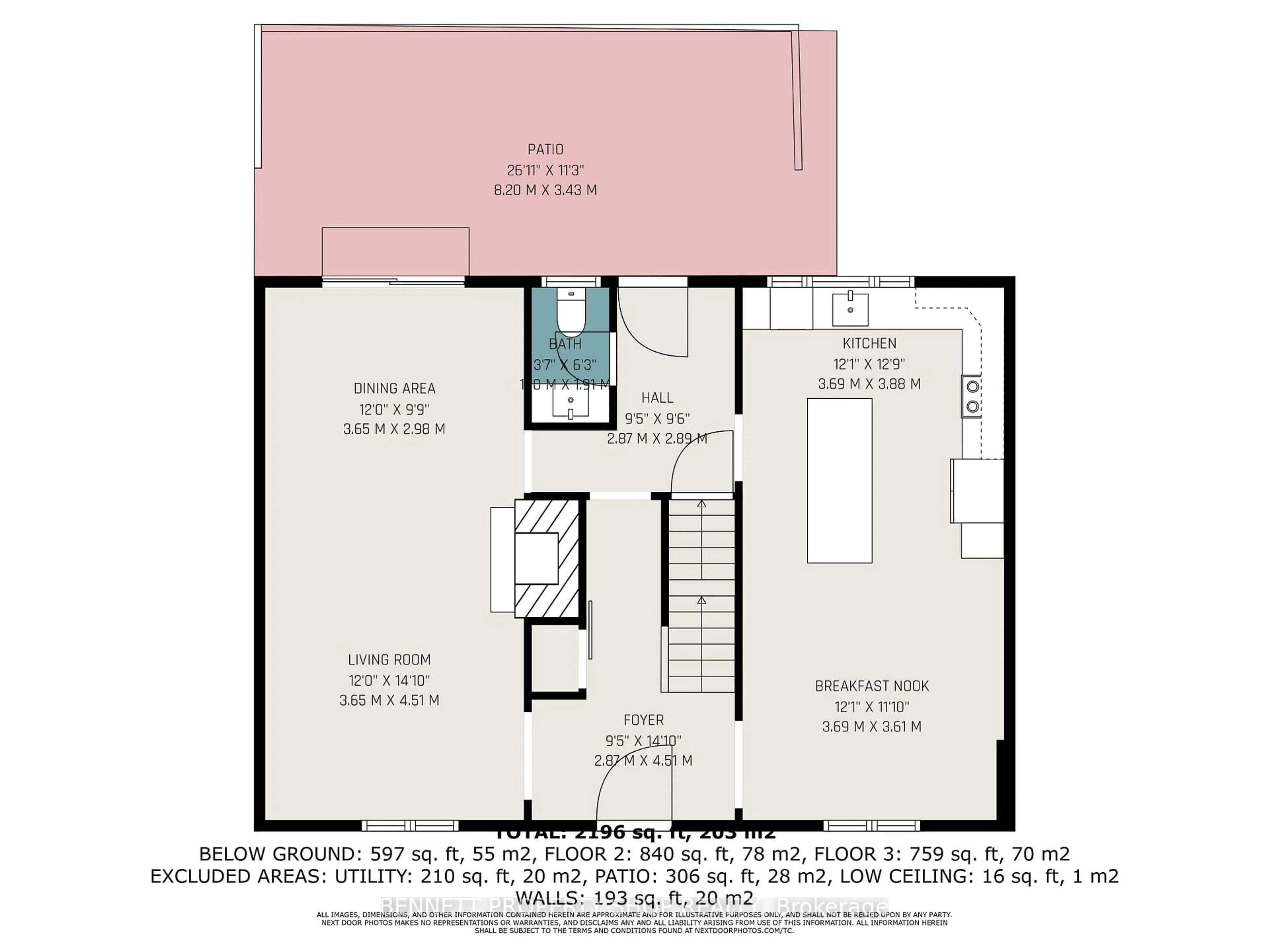 Floor plan for 32 Norice St, Ottawa Ontario K2G 2X5