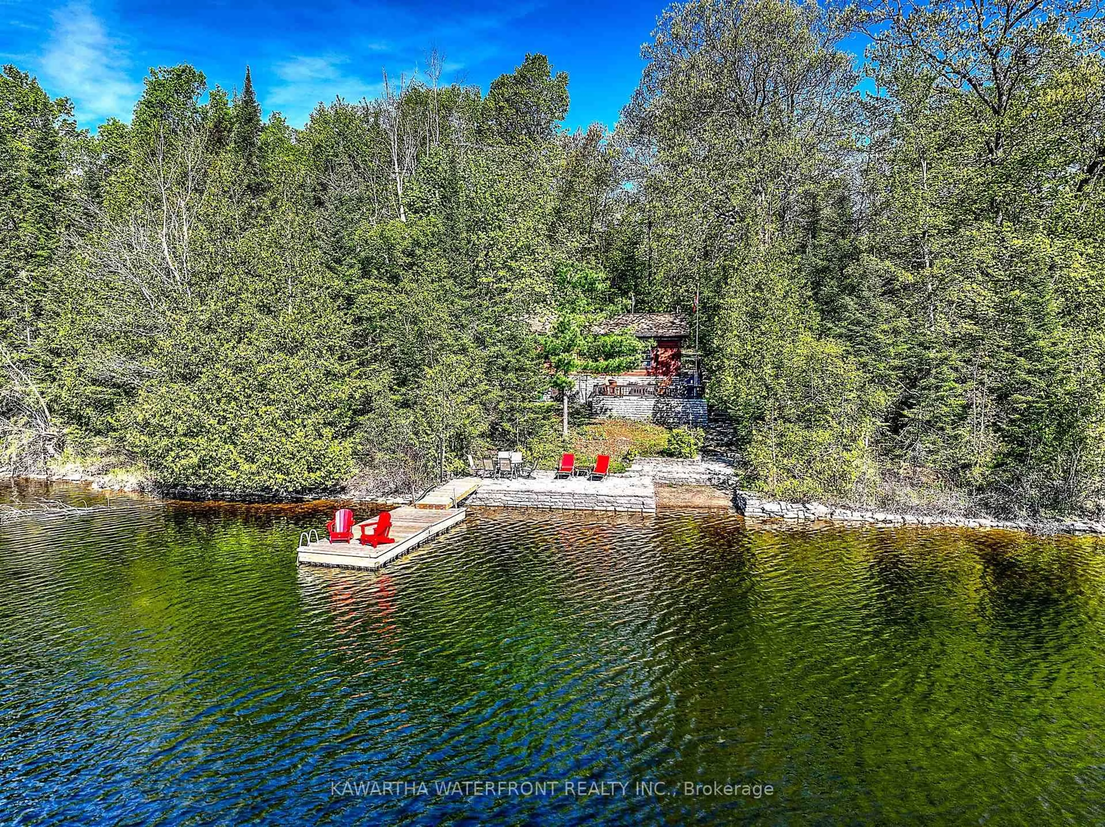 A pic from outside/outdoor area/front of a property/back of a property/a pic from drone, water/lake/river/ocean view for 74 Shadow Lake 43 Rd, Kawartha Lakes Ontario K0M 1K0