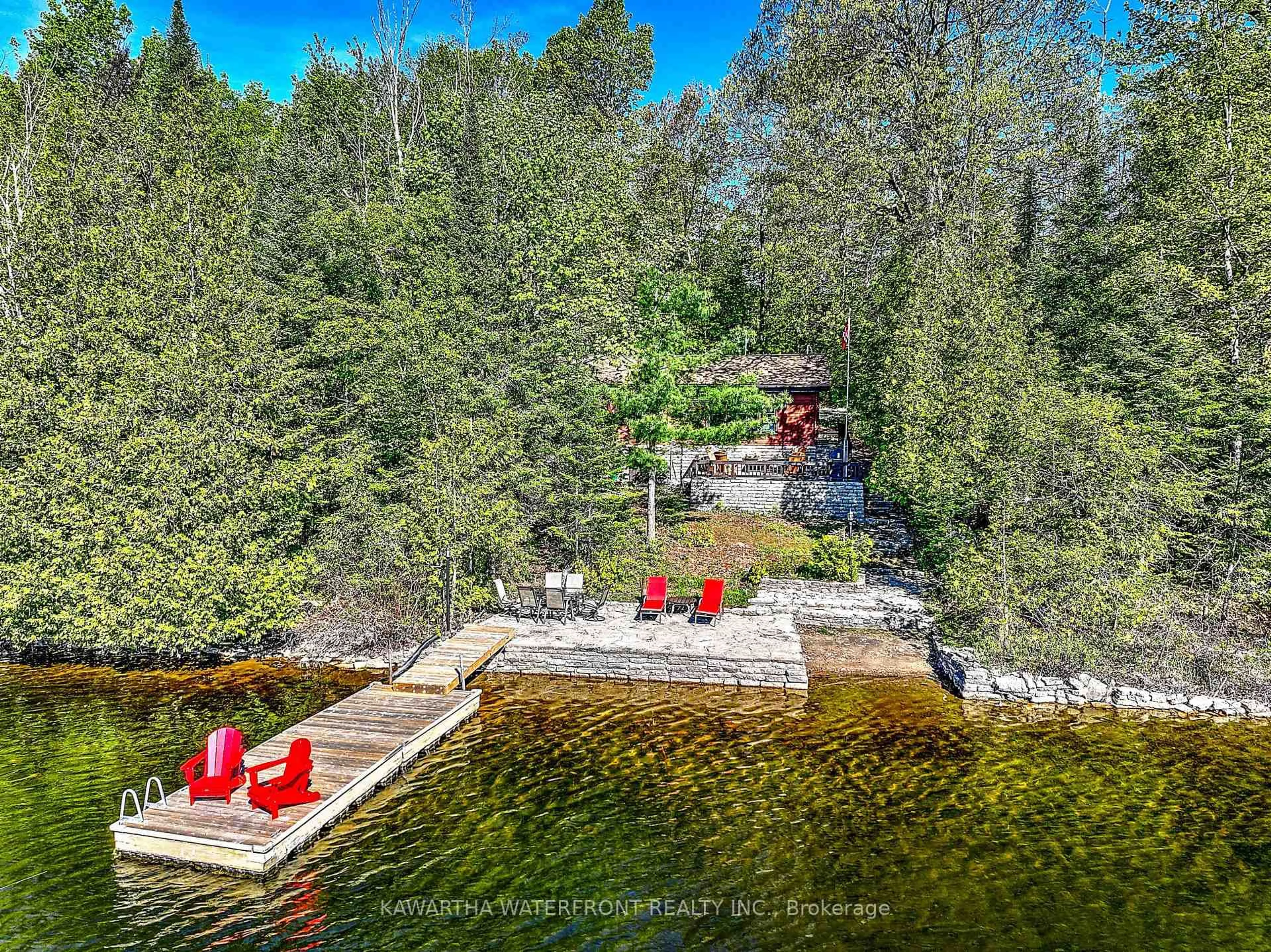 A pic from outside/outdoor area/front of a property/back of a property/a pic from drone, water/lake/river/ocean view for 74 Shadow Lake 43 Rd, Kawartha Lakes Ontario K0M 1K0