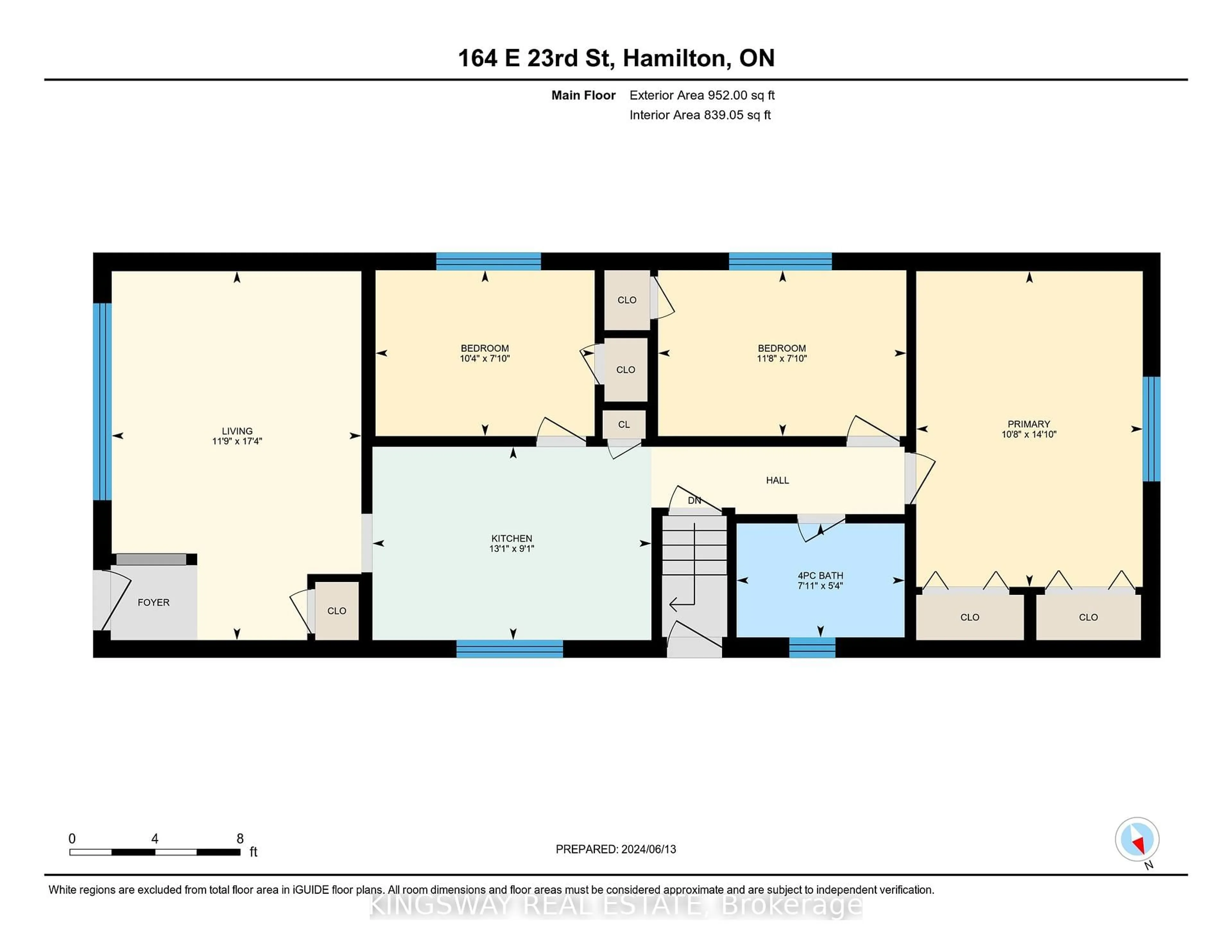 Floor plan for 164 East 23rd St, Hamilton Ontario L8V 2X1