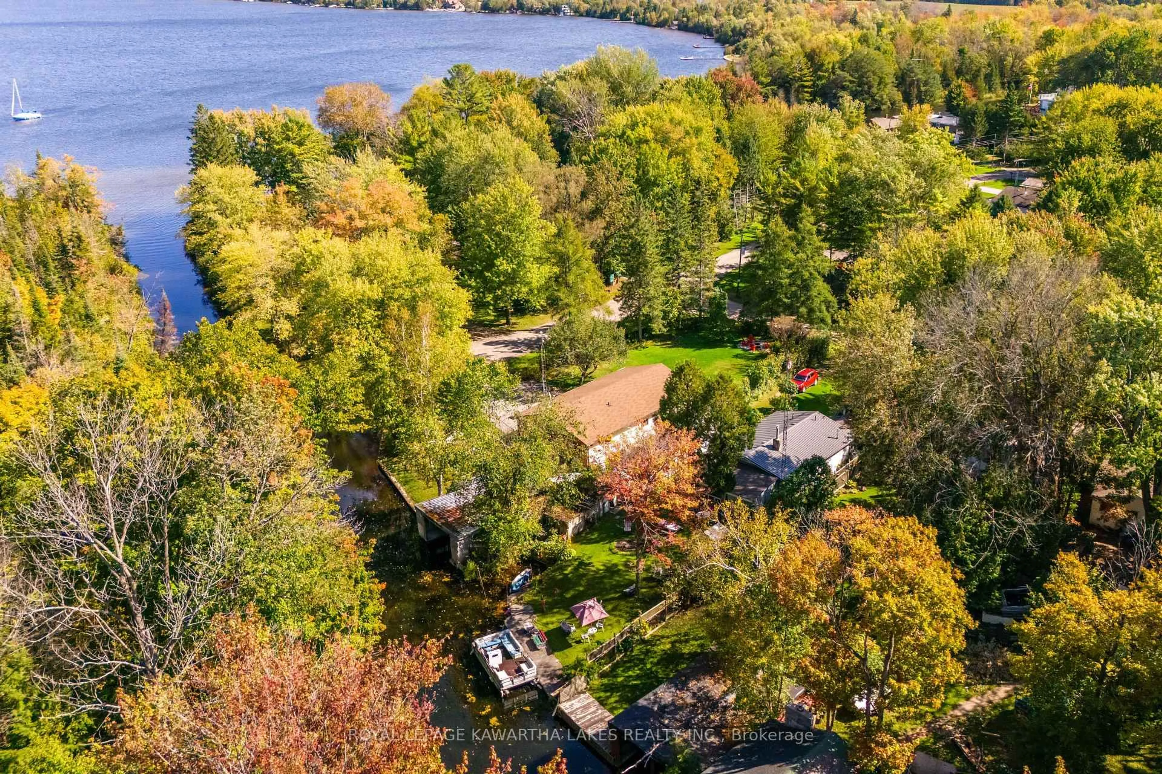 A pic from outside/outdoor area/front of a property/back of a property/a pic from drone, water/lake/river/ocean view for 31 Jubbs Shore Rd, Kawartha Lakes Ontario K0M 1N0