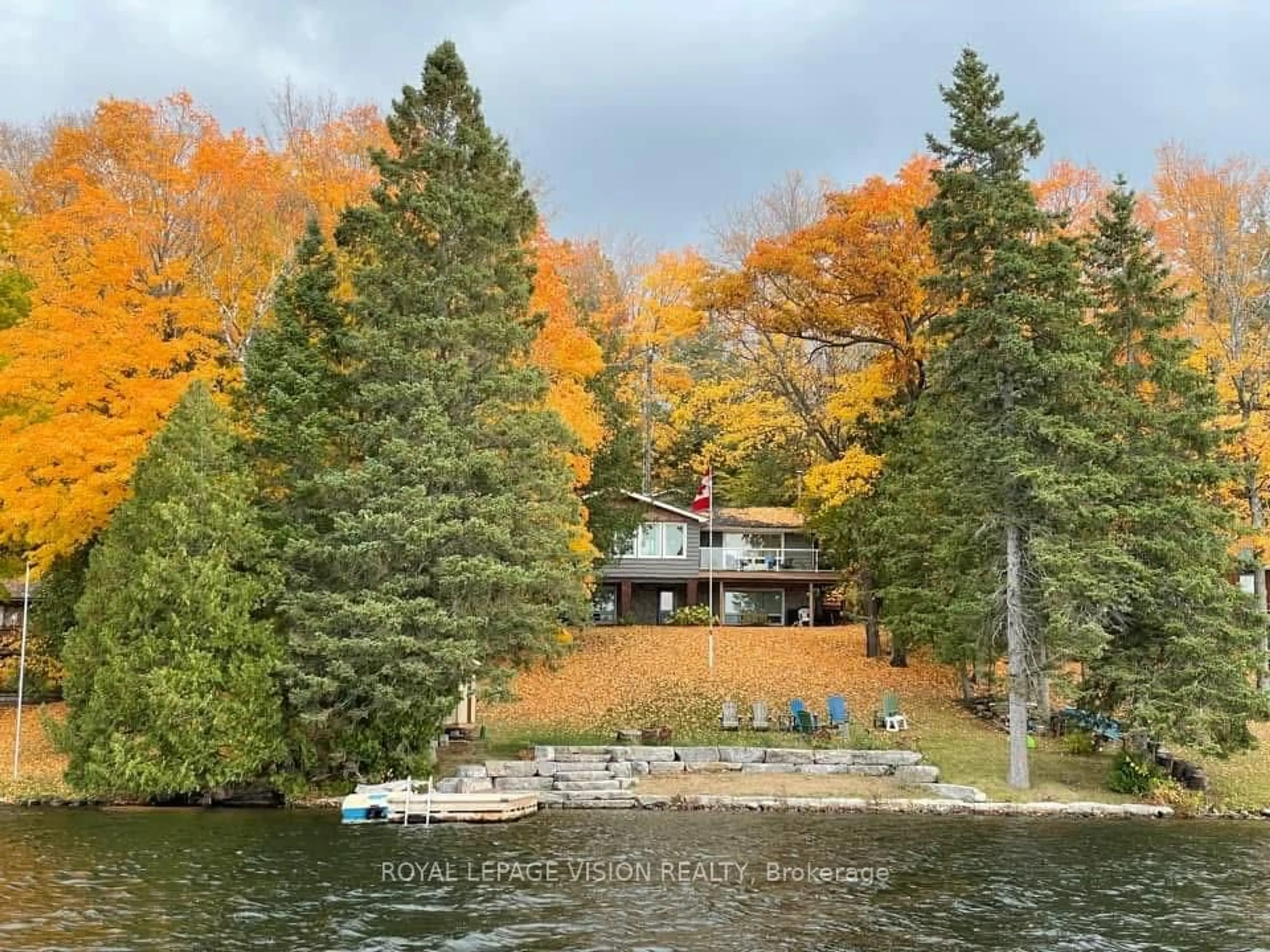 A pic from outside/outdoor area/front of a property/back of a property/a pic from drone, water/lake/river/ocean view for 197 Lightning Point Rd, Kawartha Lakes Ontario K0M 1K0