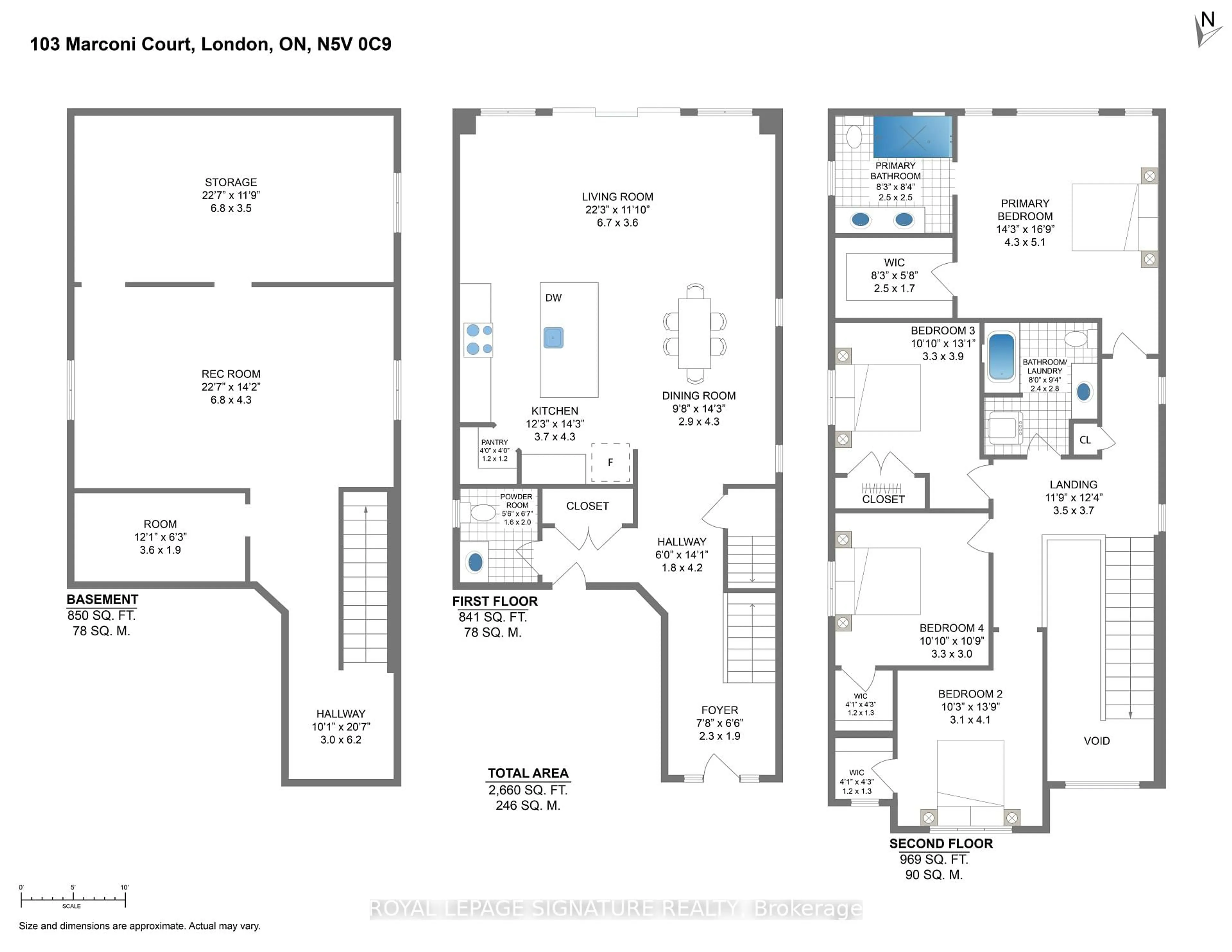 Floor plan for 103 Marconi Crt, London East Ontario N5V 0C9