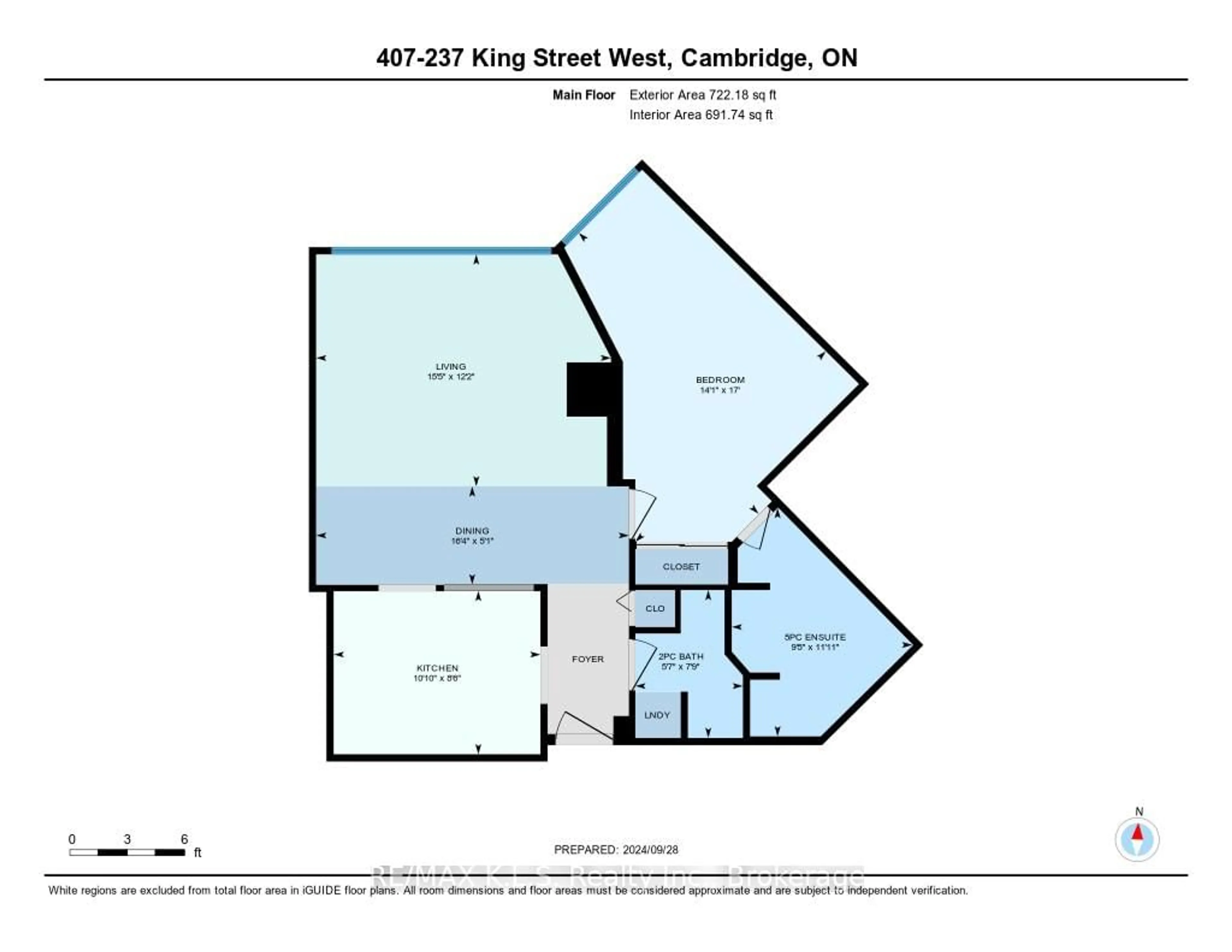 Floor plan for 237 King St #407, Cambridge Ontario N3H 5L2