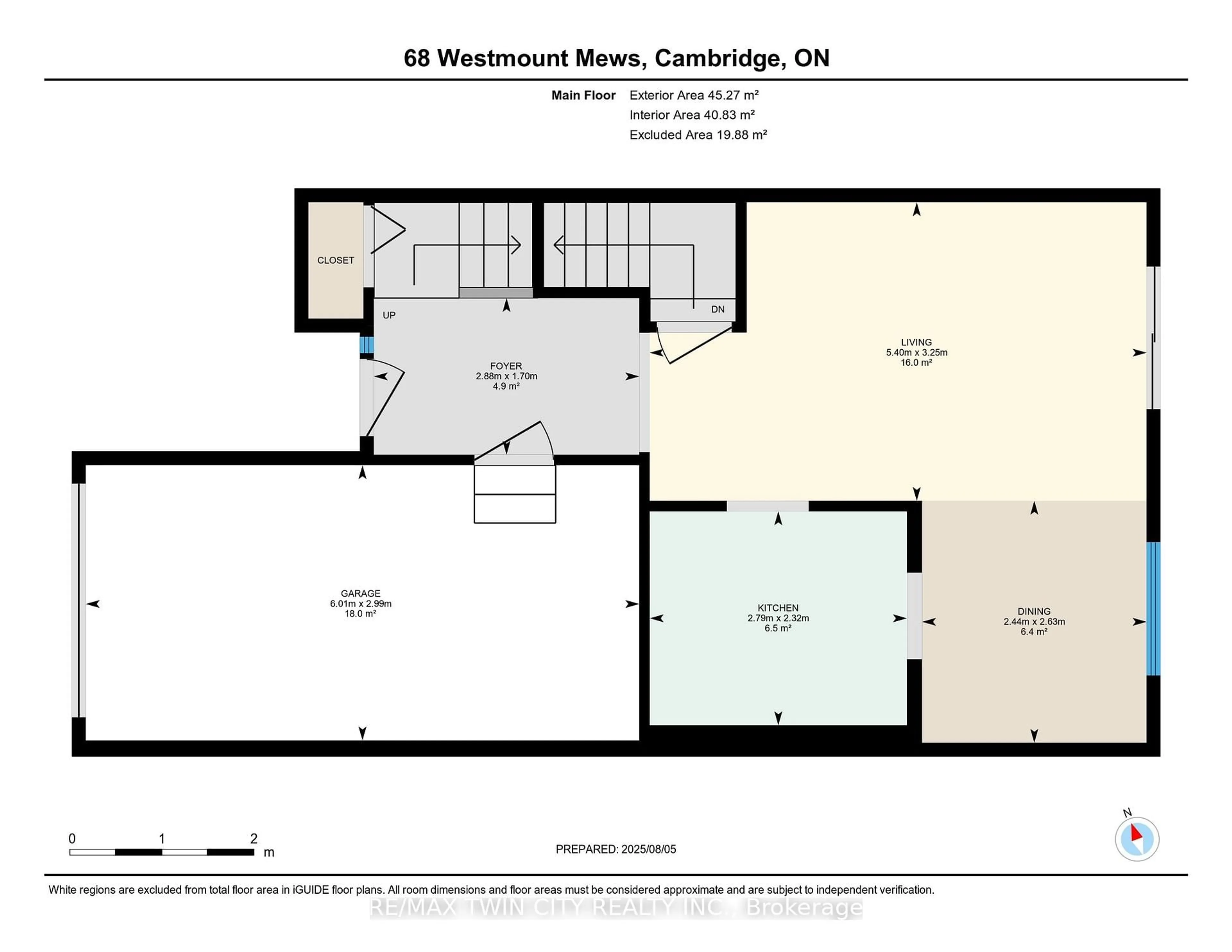 Floor plan for 68 Westmount Mews, Cambridge Ontario N1S 4J1