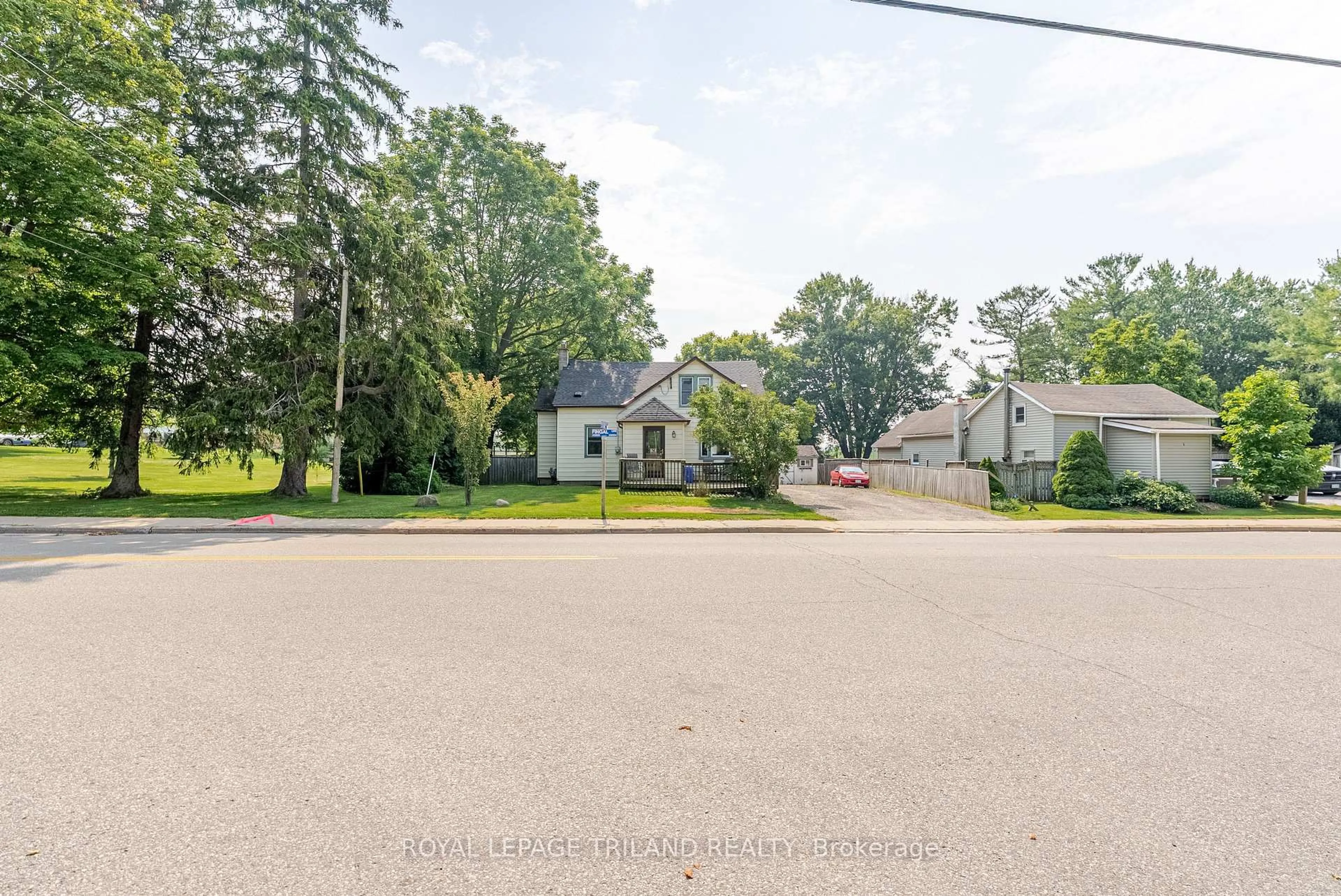 A pic from outside/outdoor area/front of a property/back of a property/a pic from drone, street for 35803 Fingal Line, Southwold Ontario N0L 1K0