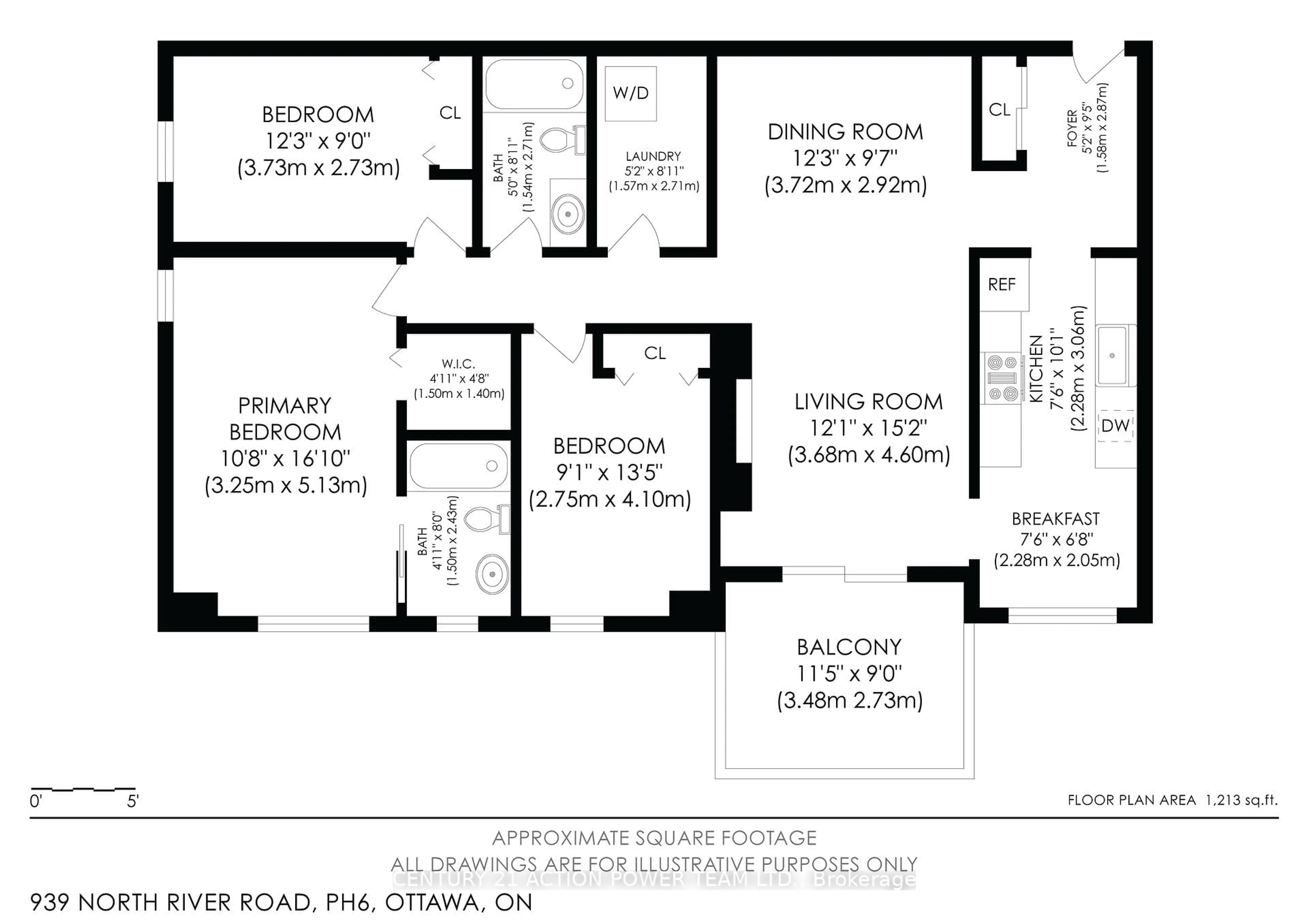 Floor plan for 939 North River Rd #PH6, Ottawa Ontario K1K 3V2