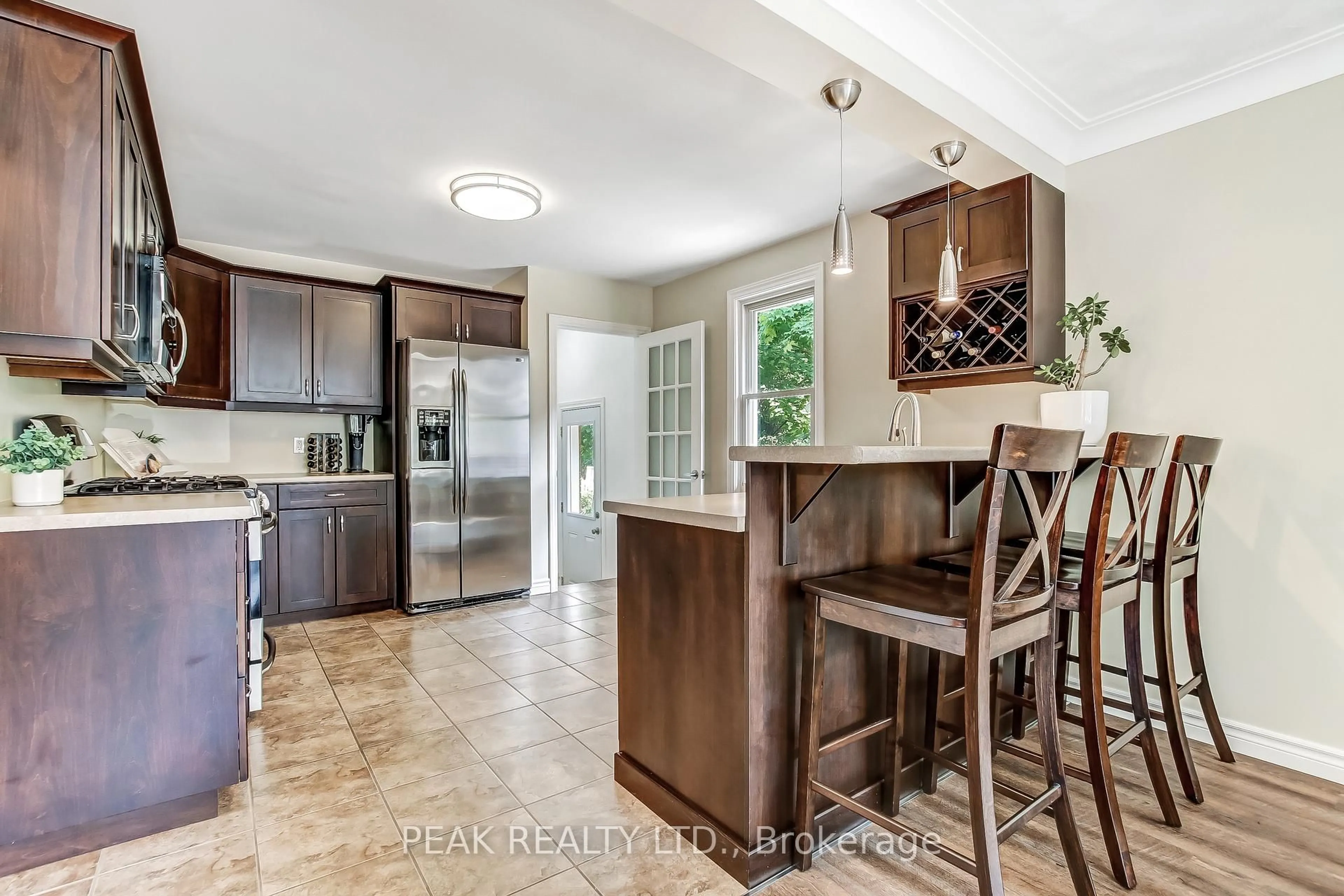 Open concept kitchen, ceramic/tile floor for 62 Ball St, Brant Ontario N3L 1X5