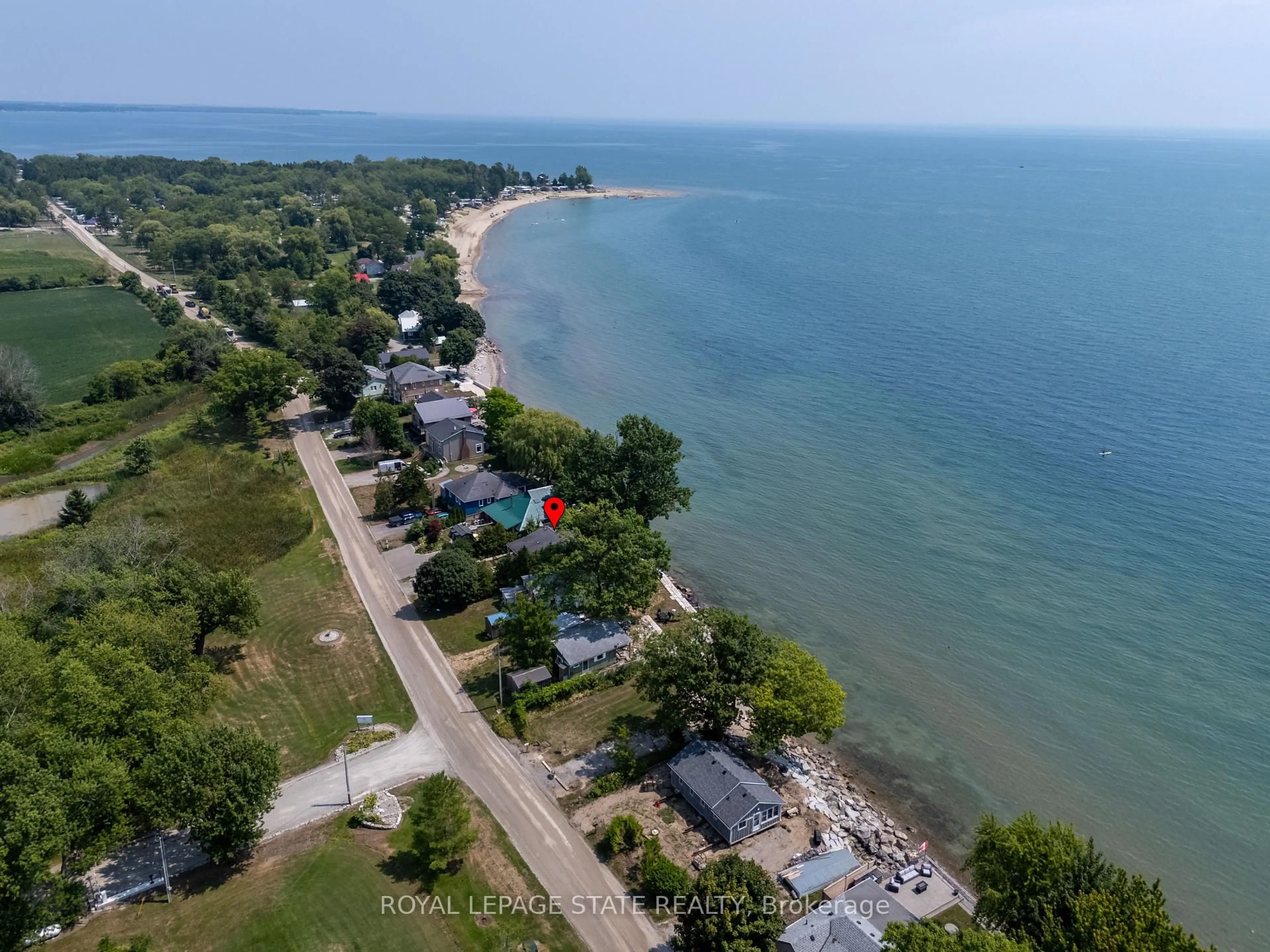 A pic from outside/outdoor area/front of a property/back of a property/a pic from drone, water/lake/river/ocean view for 2110 Lakeshore Rd, Haldimand Ontario N1A 2W8