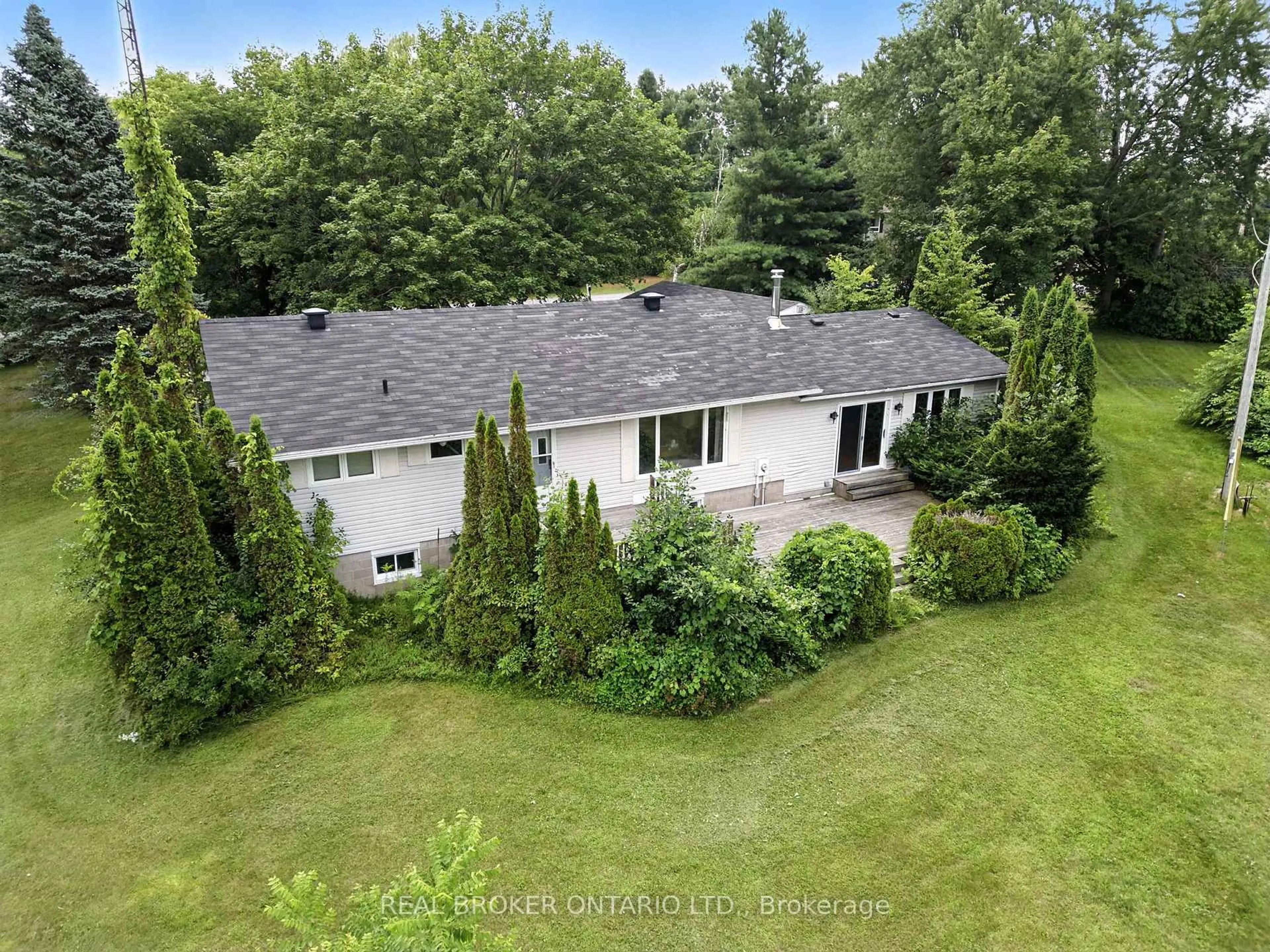 A pic from outside/outdoor area/front of a property/back of a property/a pic from drone, forest/trees view for 3024 Moonlight Bay Rd, Carleton Place Ontario K7C 3P2