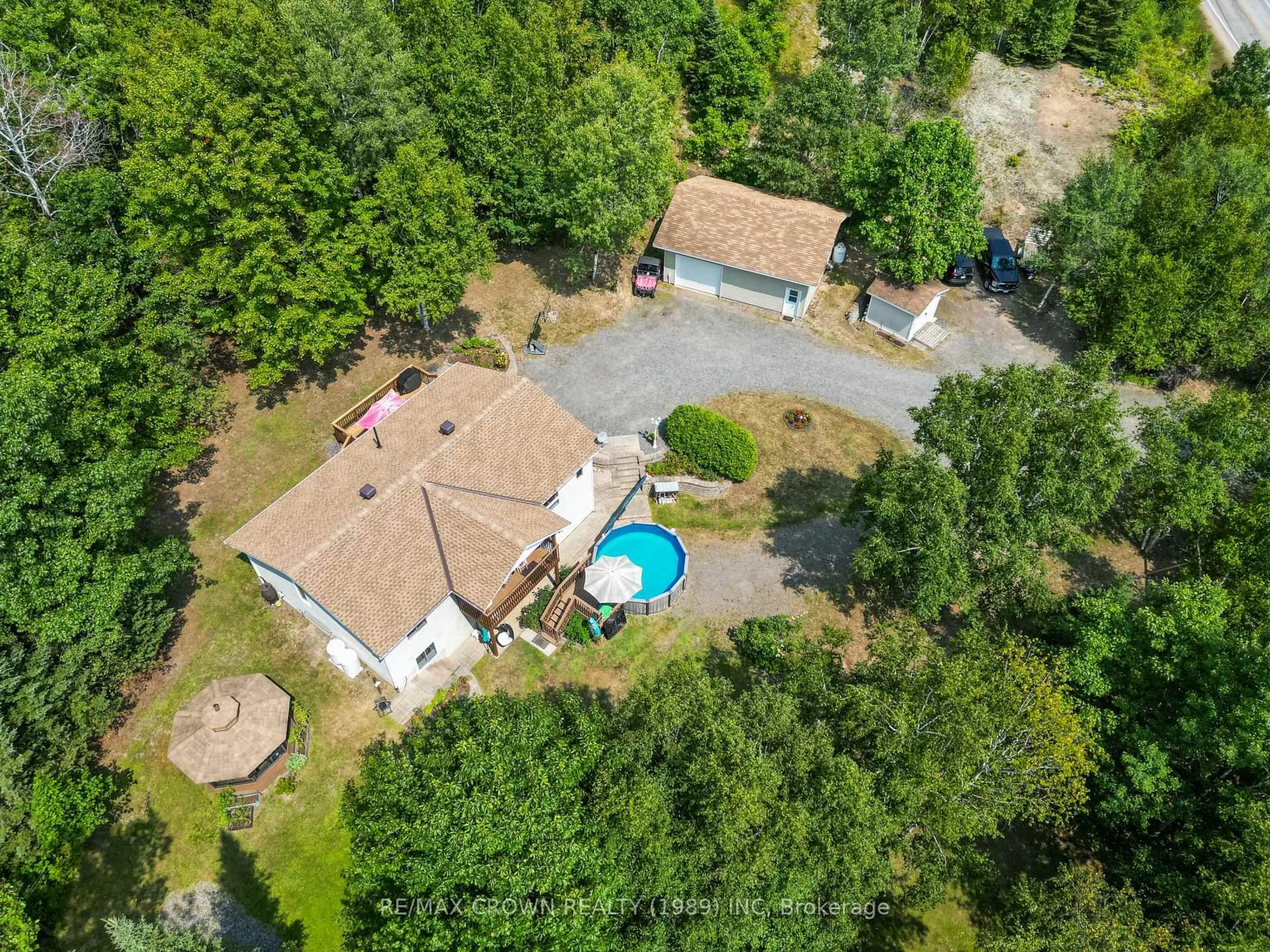 A pic from outside/outdoor area/front of a property/back of a property/a pic from drone, unknown for 369 Astorville Rd, East Ferris Ontario P0H 1B0