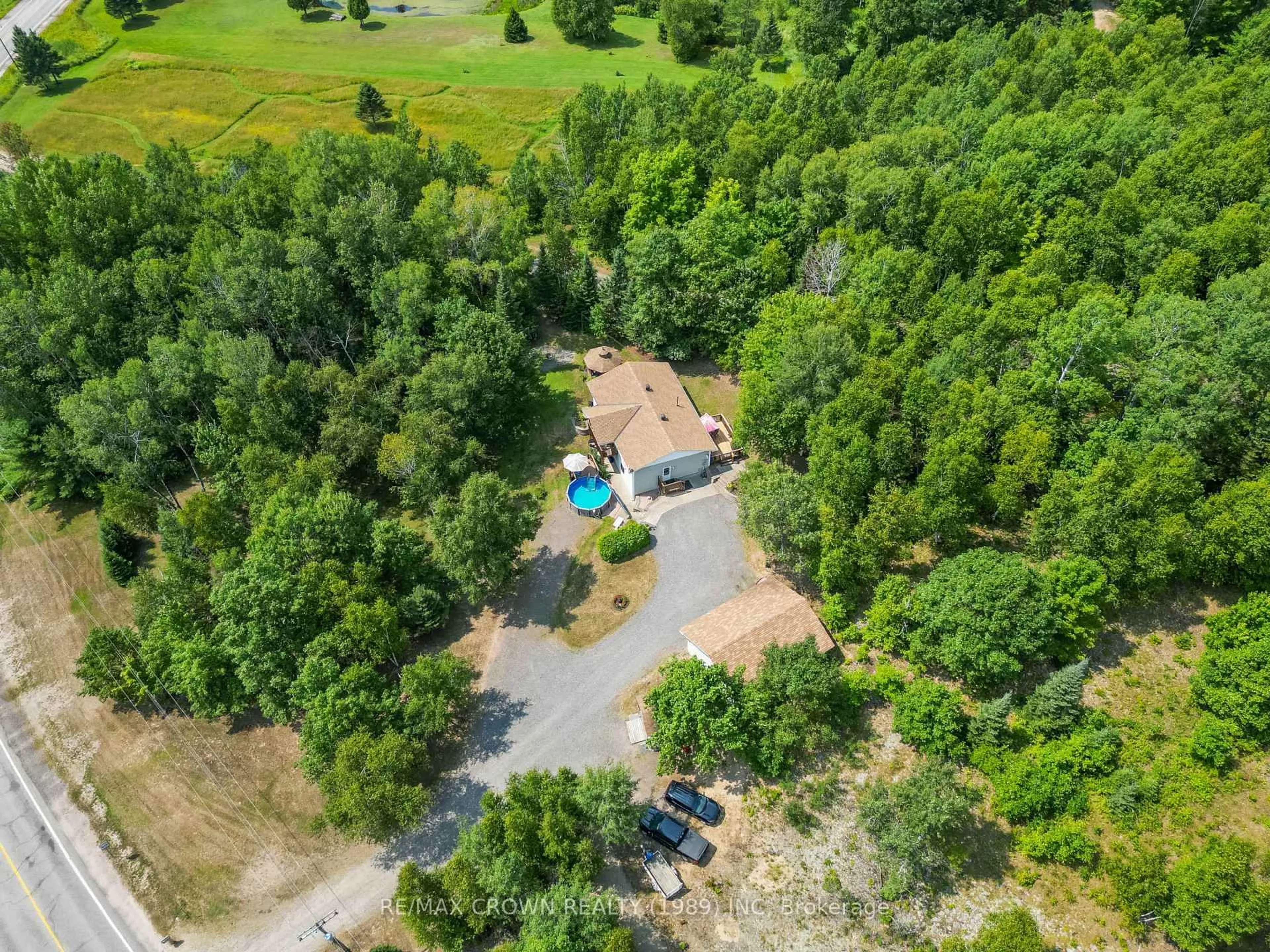 A pic from outside/outdoor area/front of a property/back of a property/a pic from drone, forest/trees view for 369 Astorville Rd, East Ferris Ontario P0H 1B0