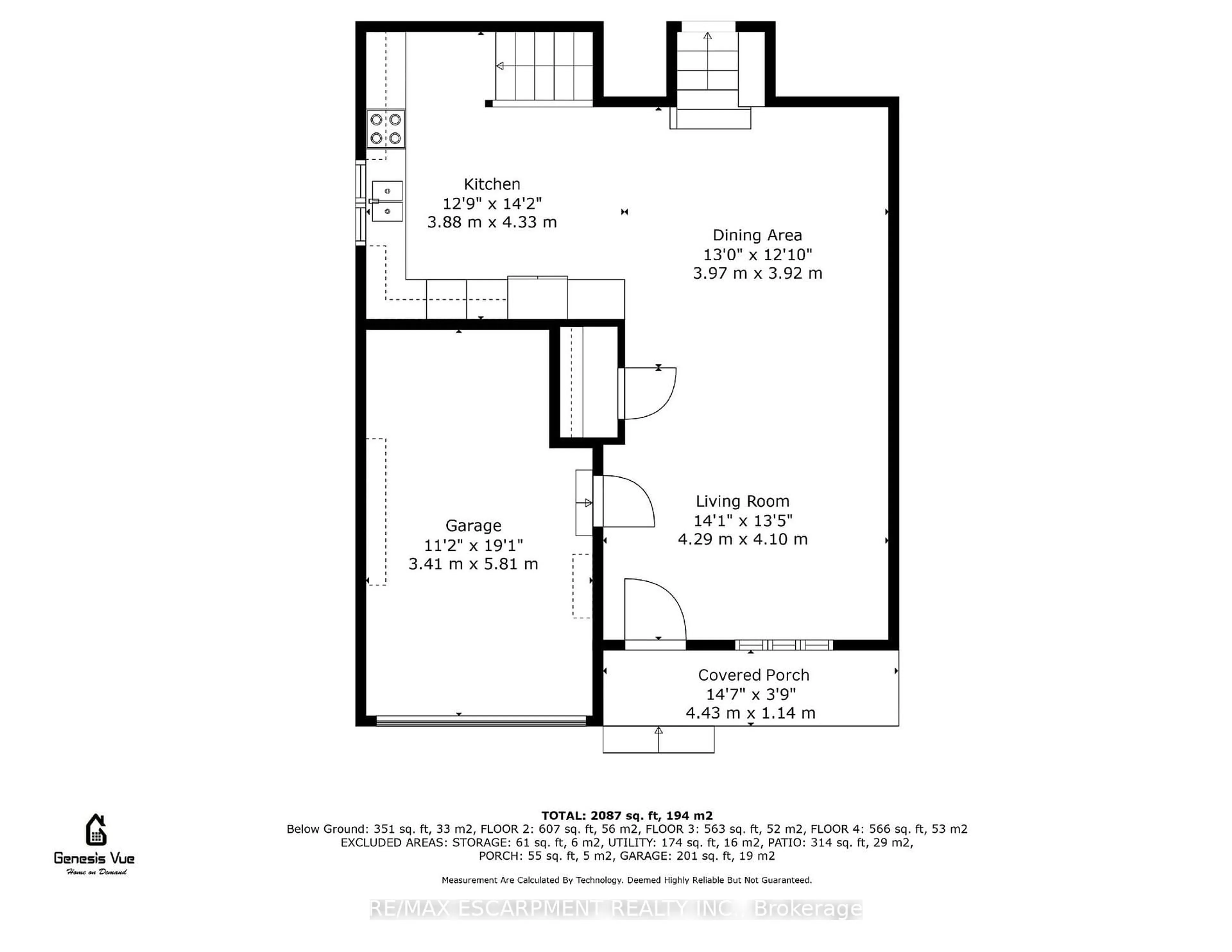Floor plan for 88 Redfern Ave, Hamilton Ontario L9C 7S6