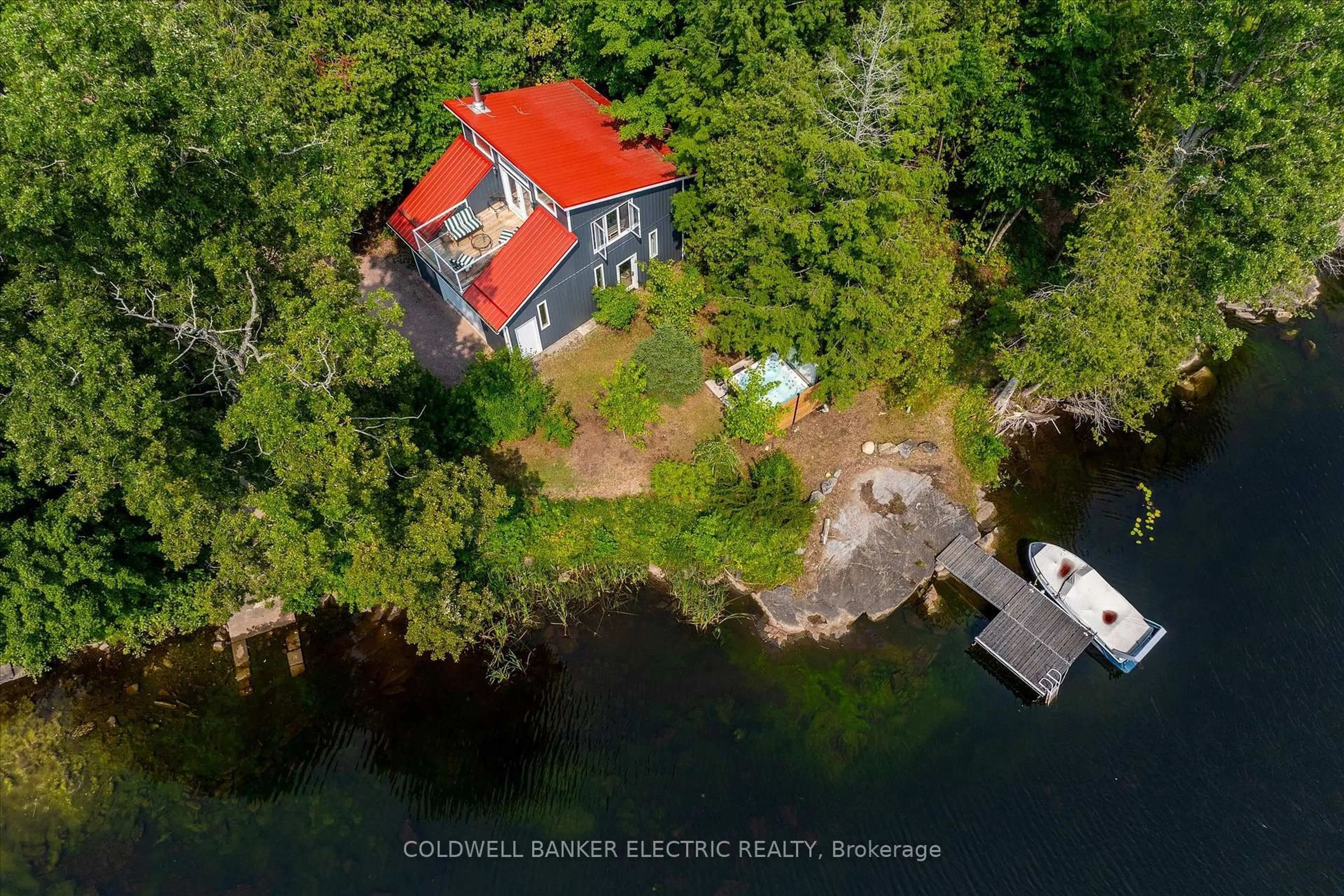 A pic from outside/outdoor area/front of a property/back of a property/a pic from drone, water/lake/river/ocean view for 411 Fidlar Glen Rd, Limoges Ontario K0K 2M0