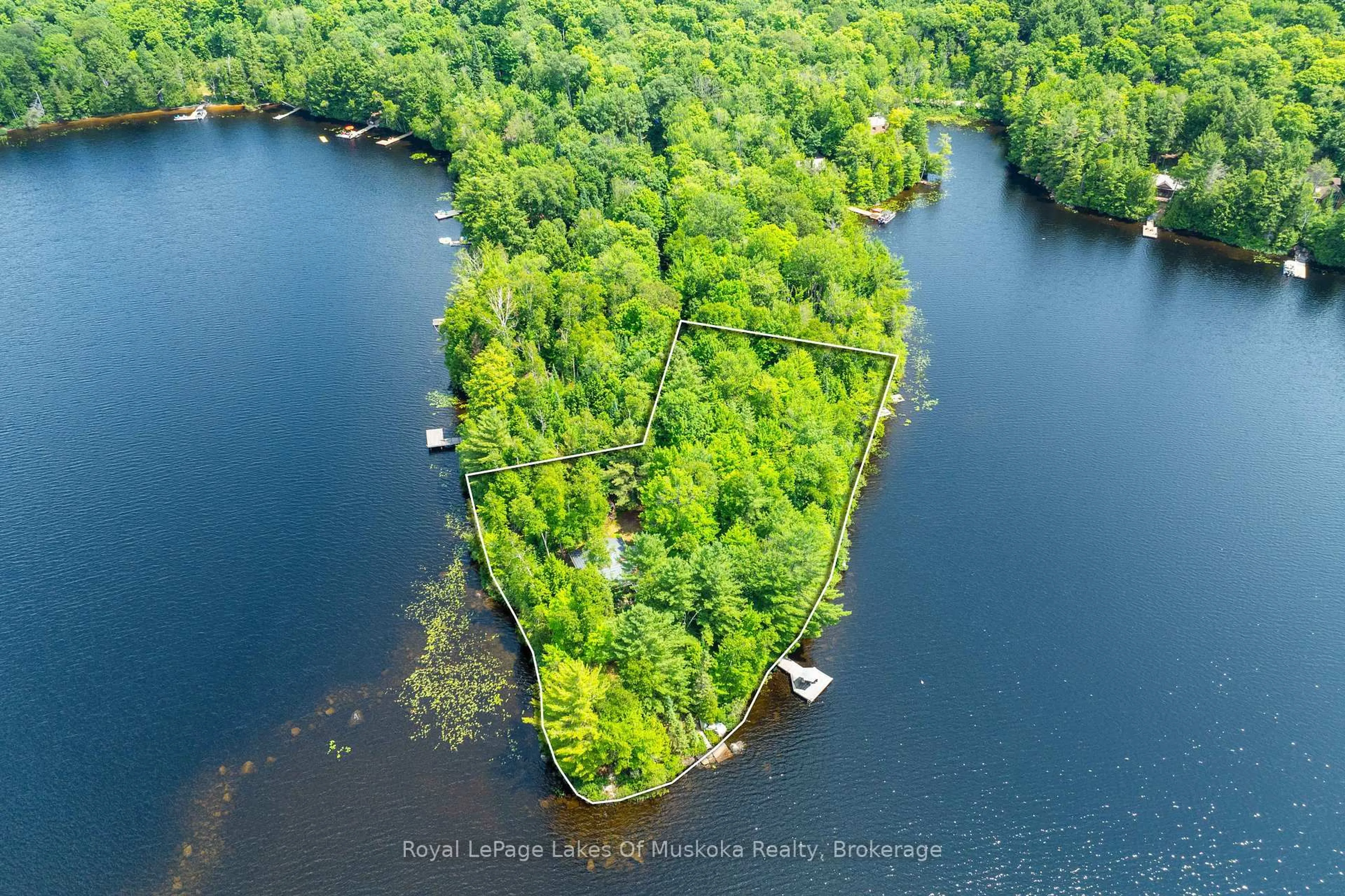 A pic from outside/outdoor area/front of a property/back of a property/a pic from drone, water/lake/river/ocean view for 1008 Muskoka Bob Rd ##7, Lake of Bays Ontario P0B 1A0