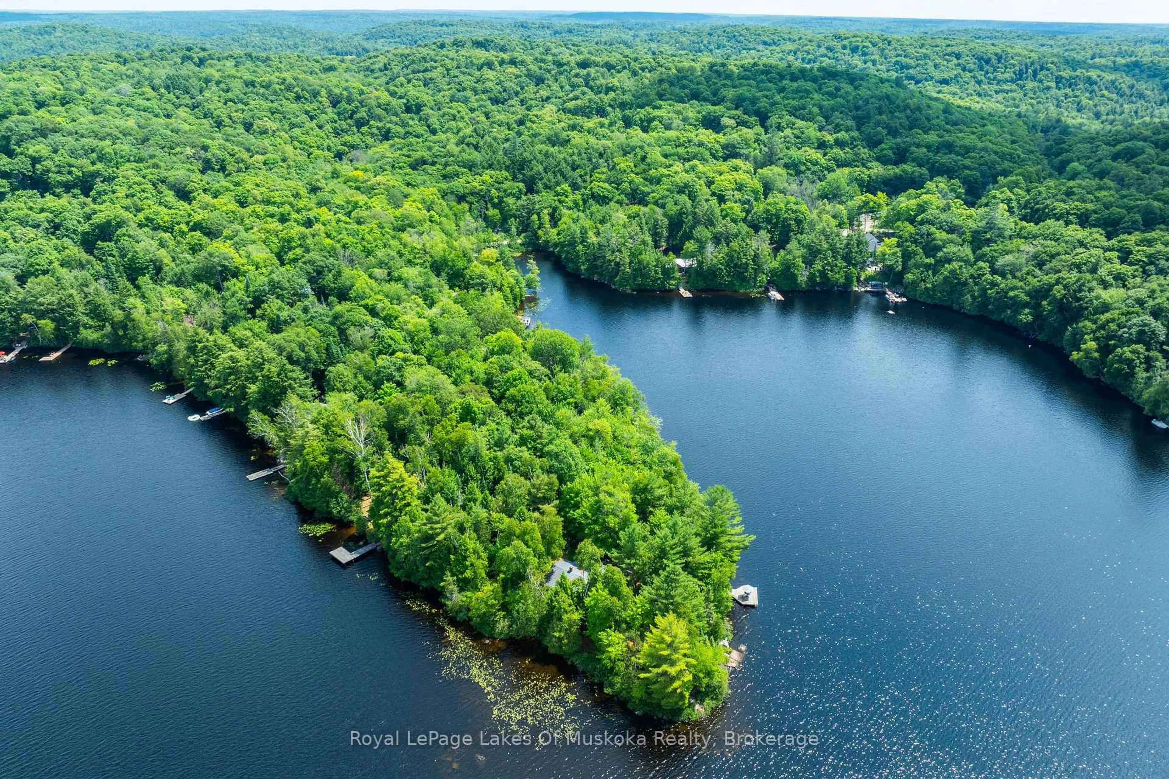 A pic from outside/outdoor area/front of a property/back of a property/a pic from drone, water/lake/river/ocean view for 1008 Muskoka Bob Rd ##7, Lake of Bays Ontario P0B 1A0