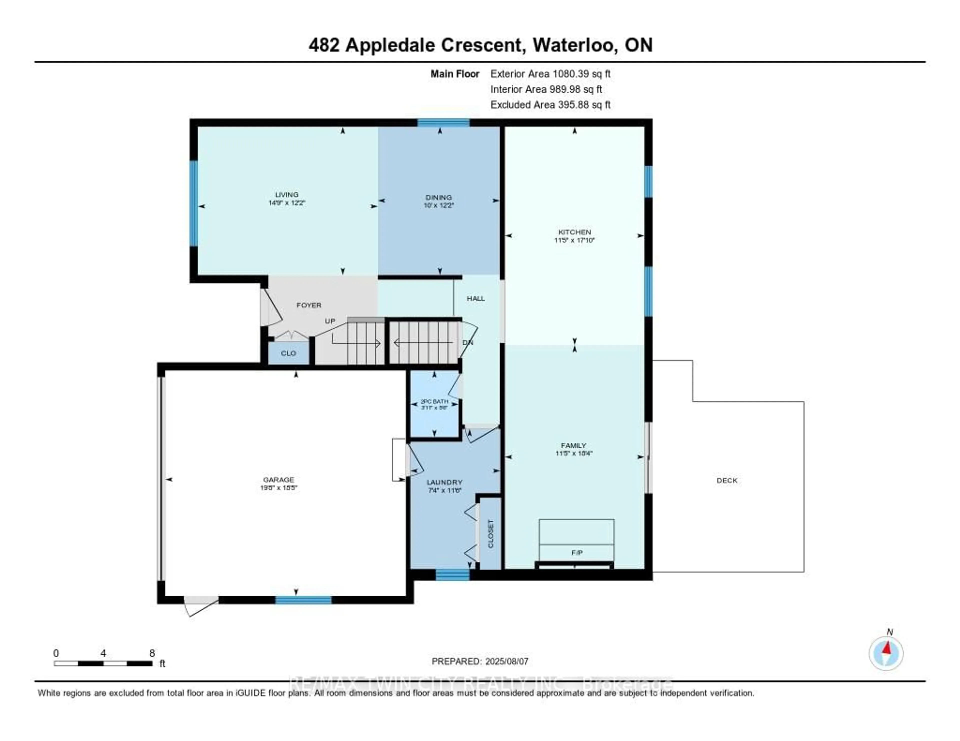 Floor plan for 482 Appledale Cres, Waterloo Ontario N2T 1V6