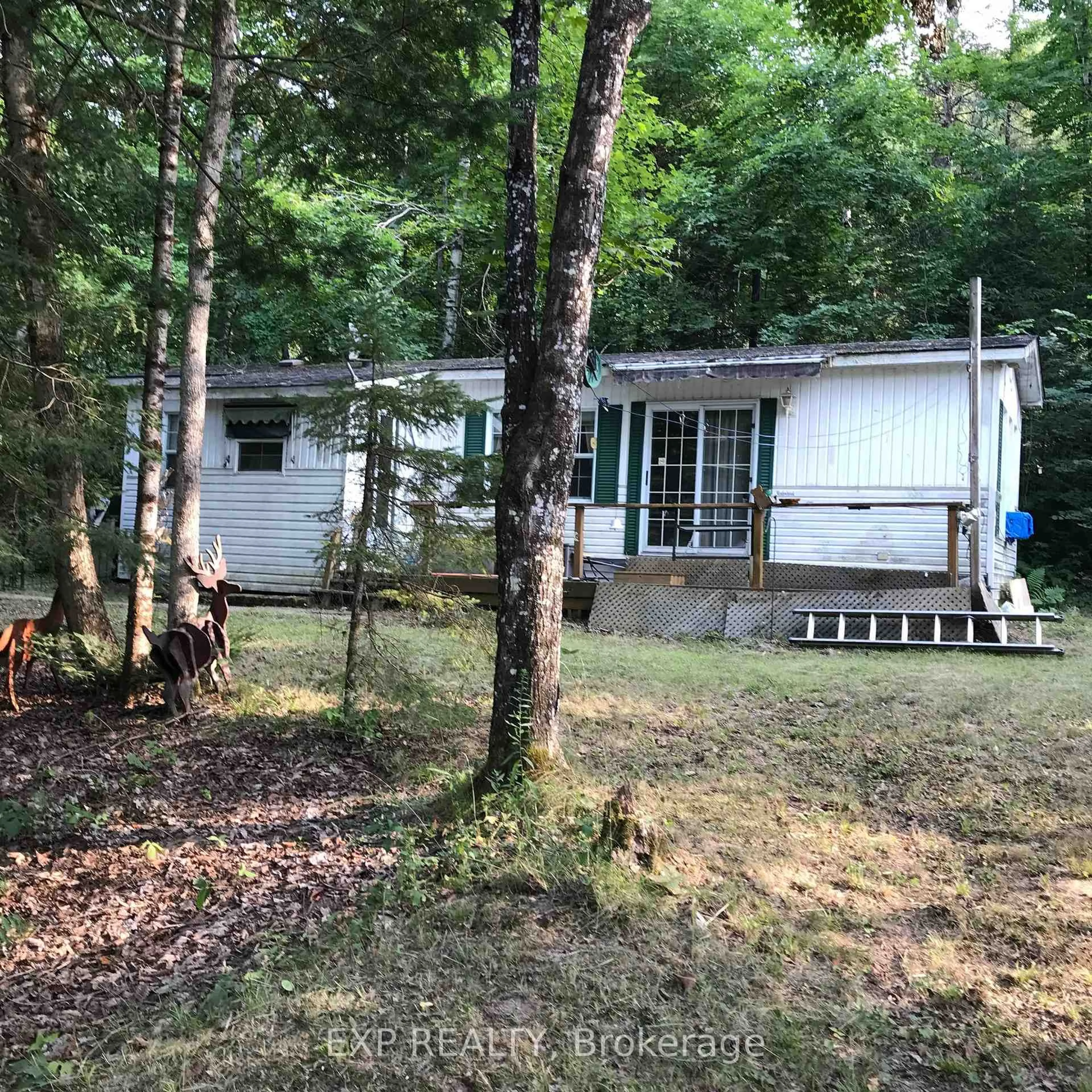 A pic from outside/outdoor area/front of a property/back of a property/a pic from drone, forest/trees view for 2186 Salerno Lake Rd, Minden Hills Ontario K0M 1X0