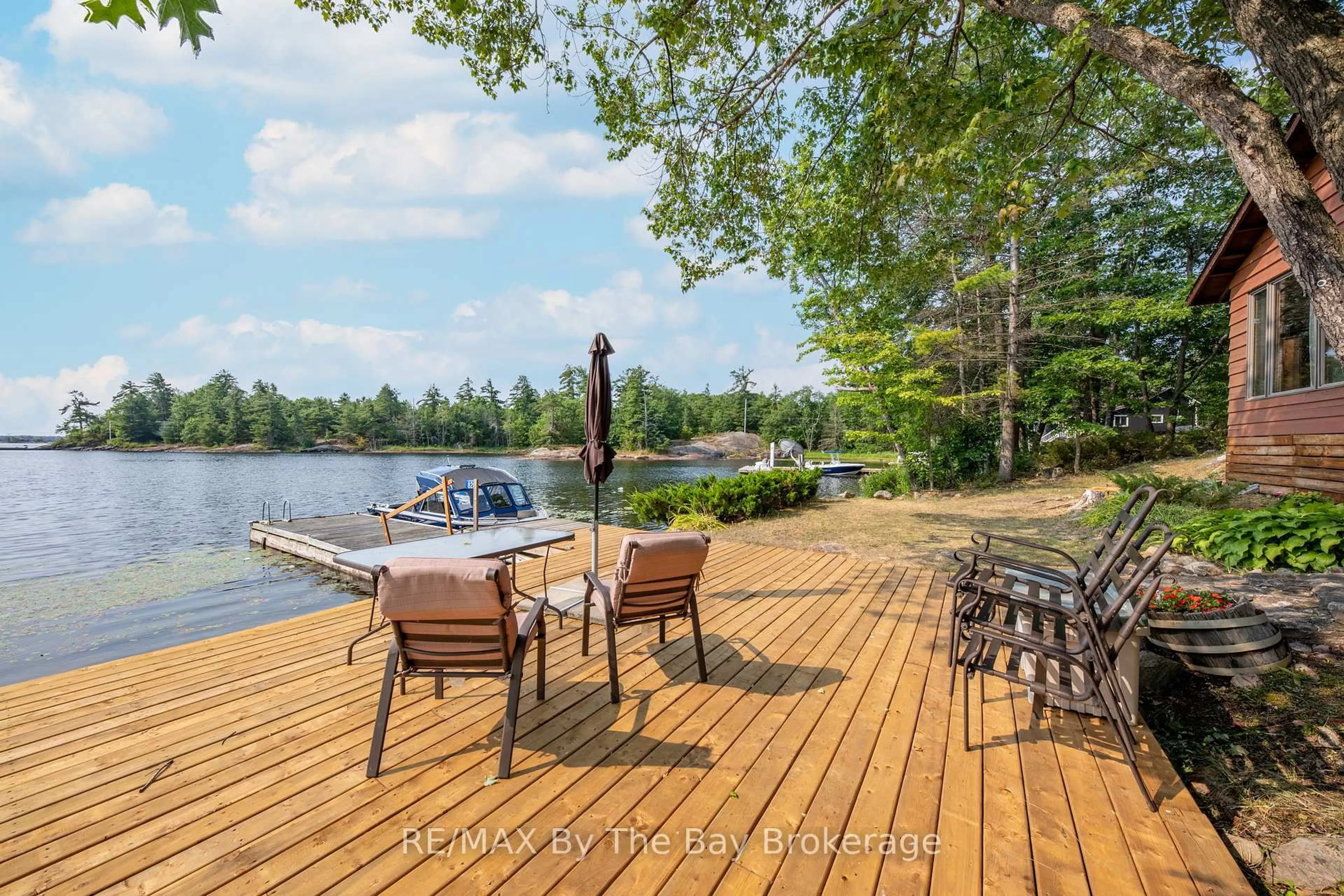 Patio, water/lake/river/ocean view for 828 Is 630, Honey Harbour, Georgian Bay Ontario P0E 1E0