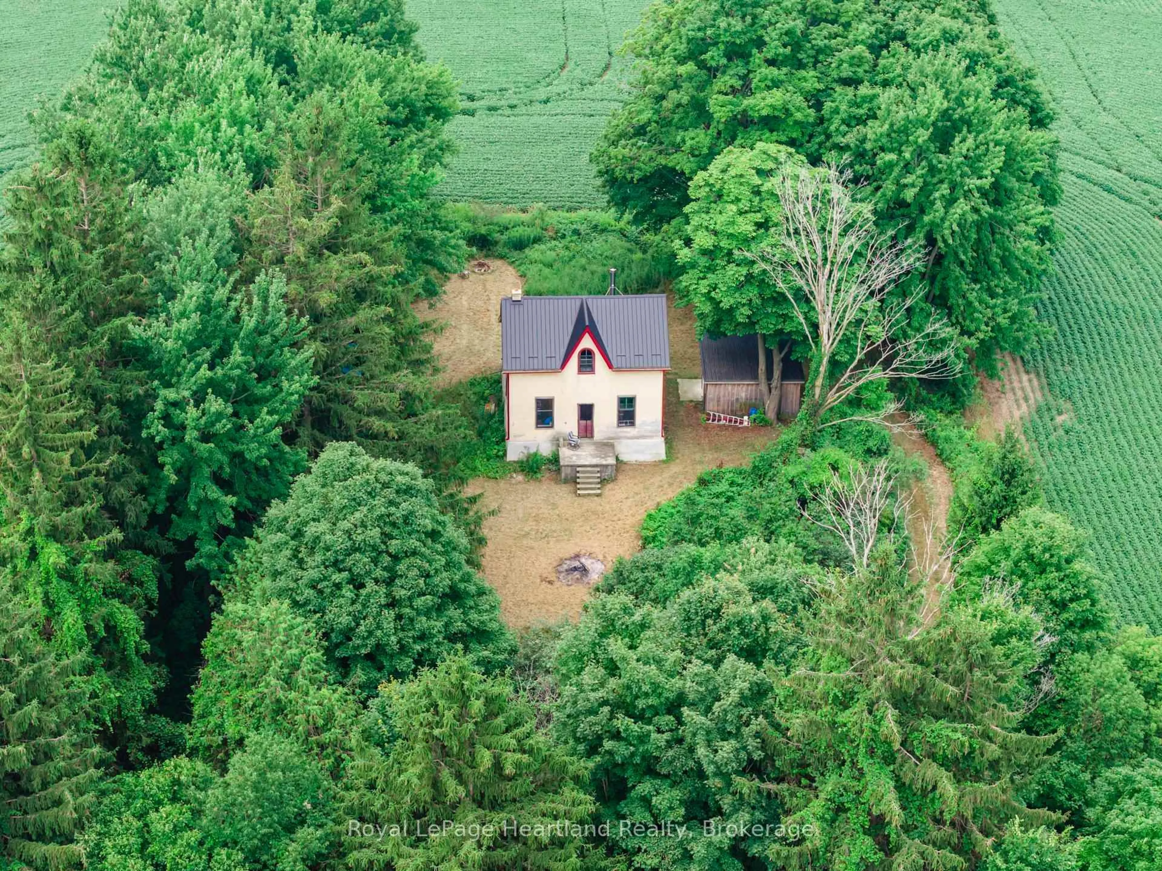 A pic from outside/outdoor area/front of a property/back of a property/a pic from drone, forest/trees view for 41171 Morris Rd, Morris Turnberry Ontario N0G 1H0