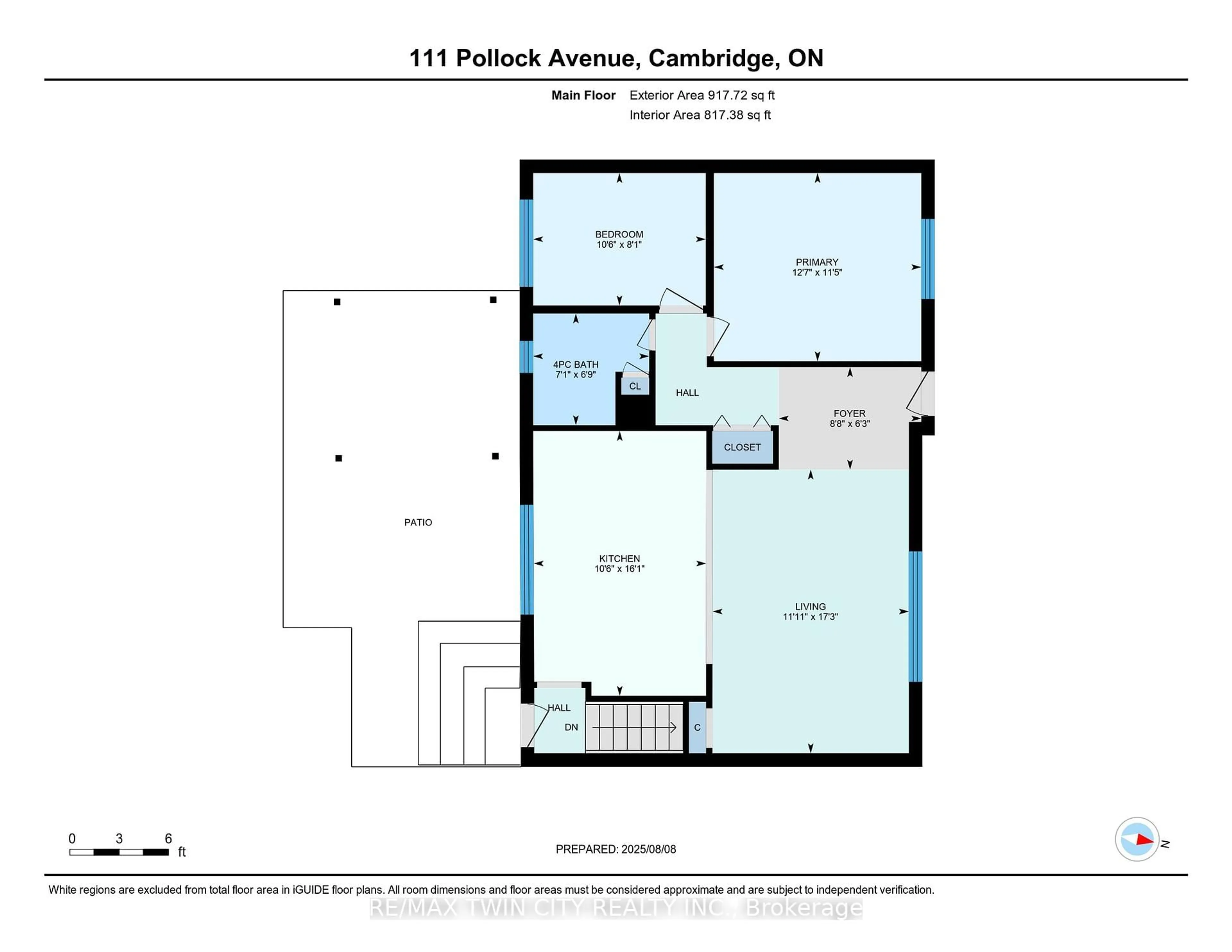 Floor plan for 111 Pollock Ave, Cambridge Ontario N1R 2B8