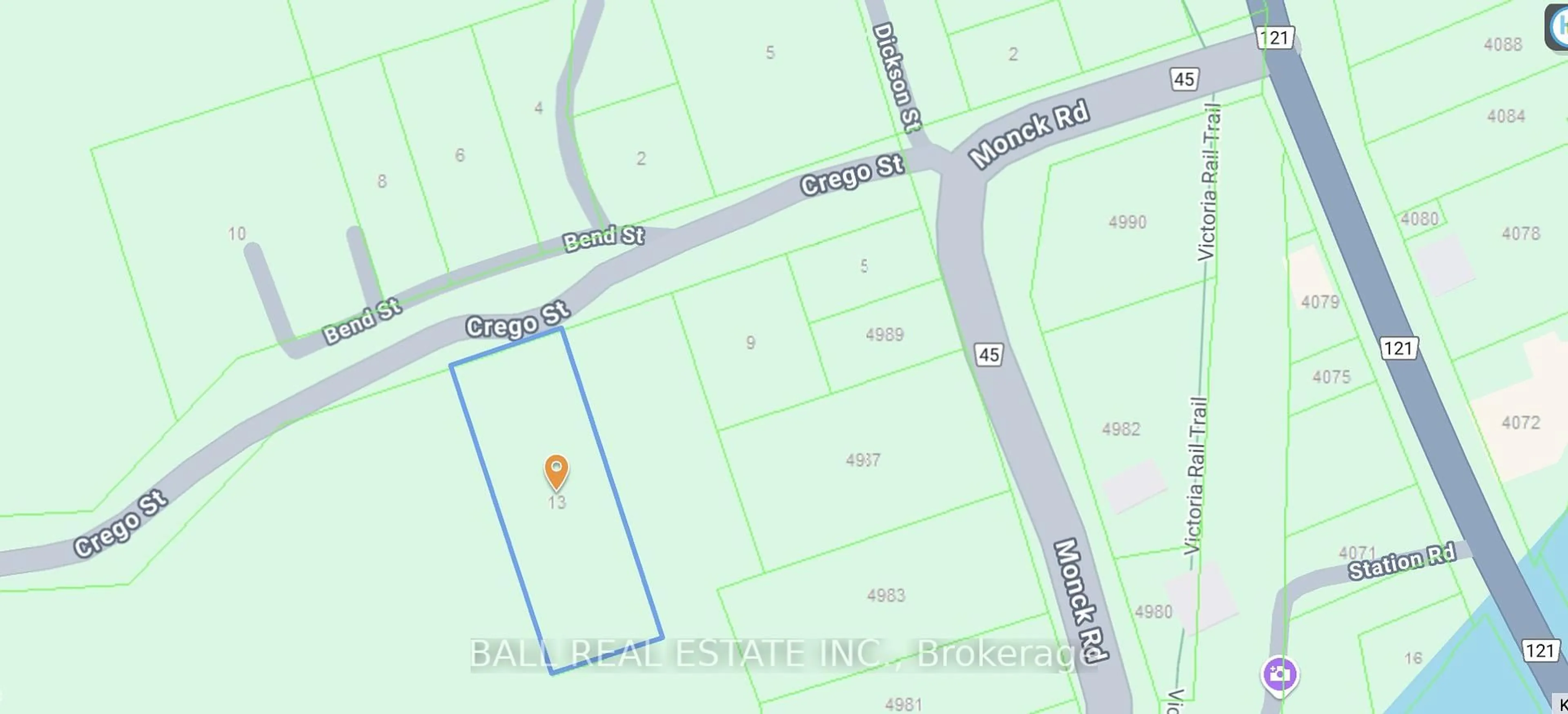 Picture of a map for 13 Crego St, Kawartha Lakes Ontario K0M 2A0