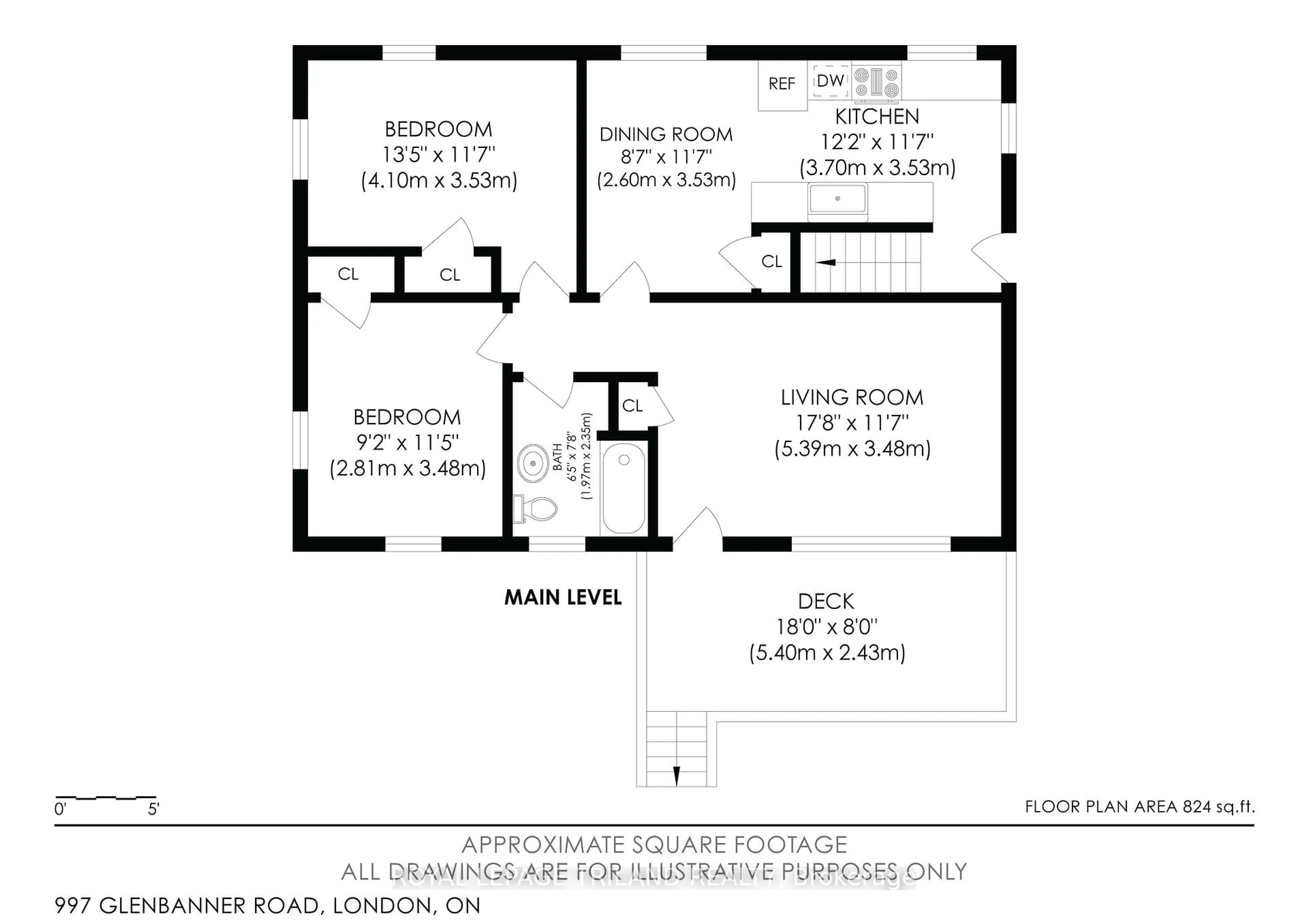 Floor plan for 997 Glenbanner Rd, London South Ontario N6E 1N1