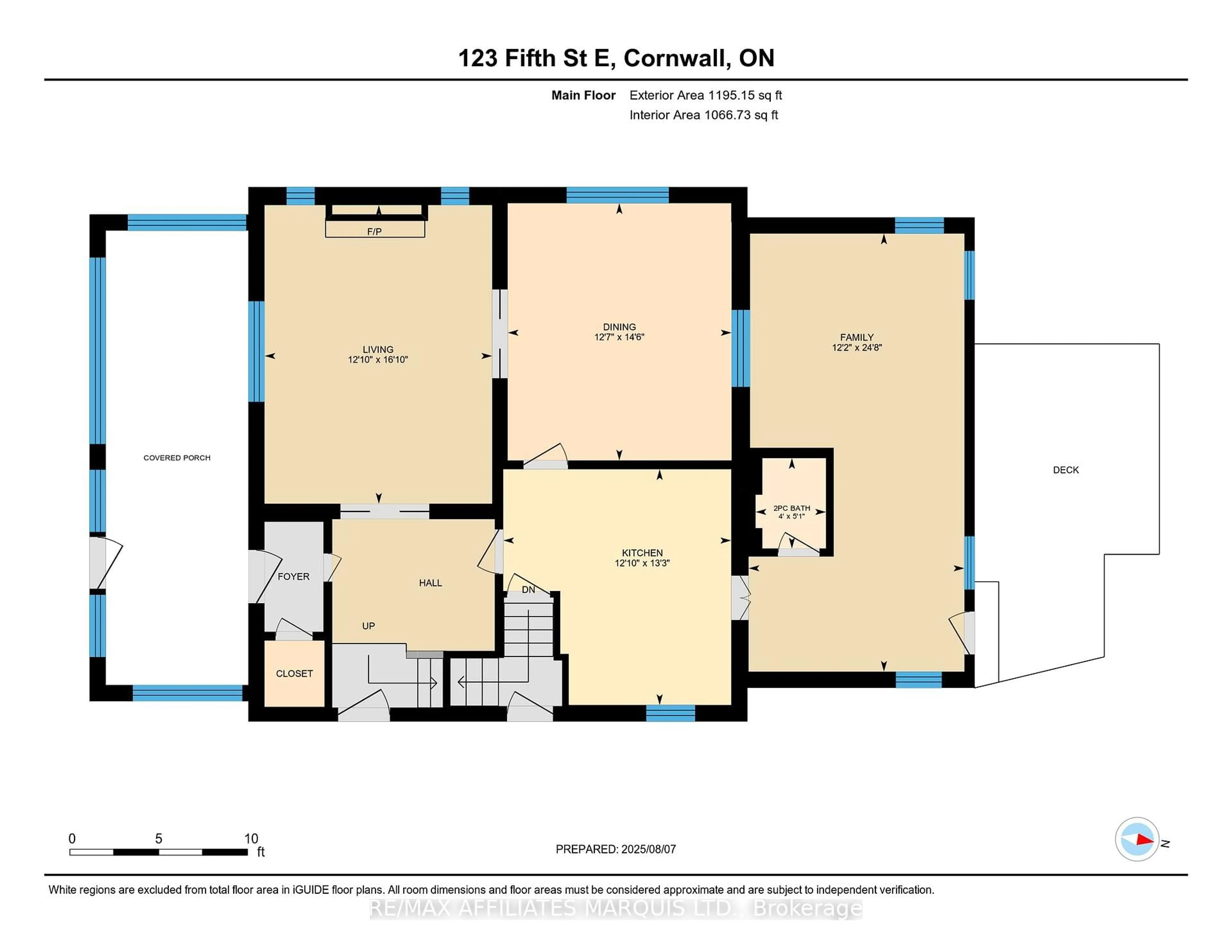 Floor plan for 123 Fifth St, Cornwall Ontario K6H 2L6