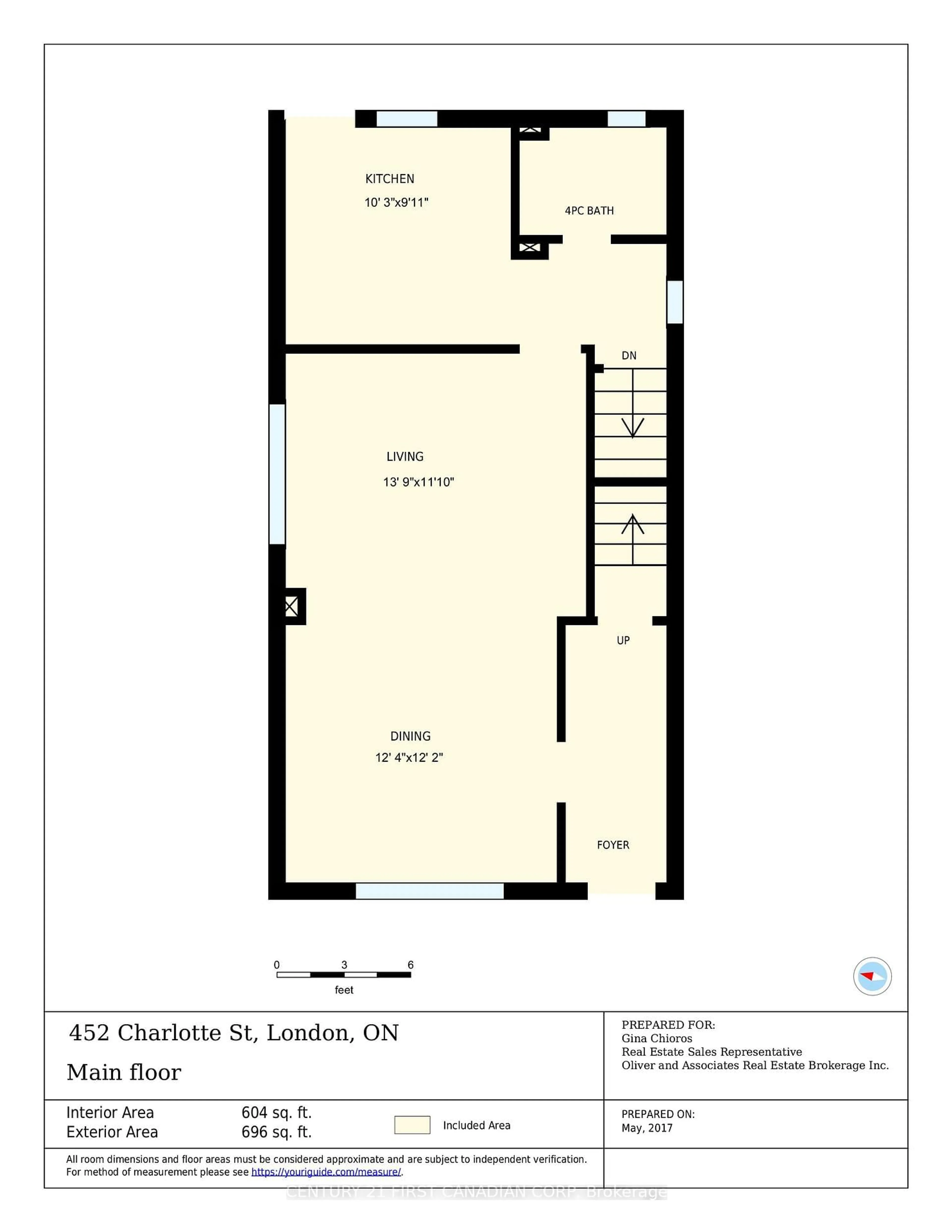 Floor plan for 452 Charlotte St, London East Ontario N5W 4A4