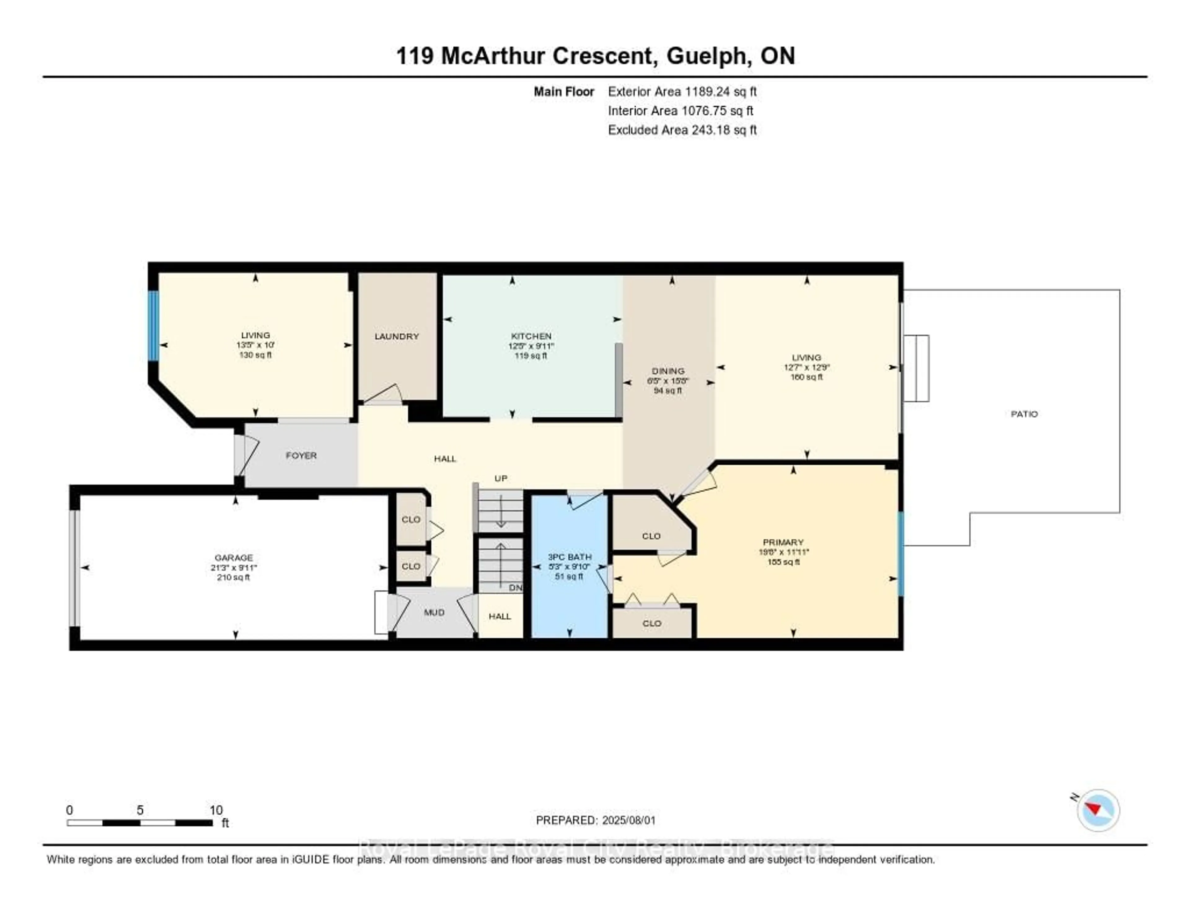 Floor plan for 119 McArthur Cres, Guelph Ontario N1L 1S3